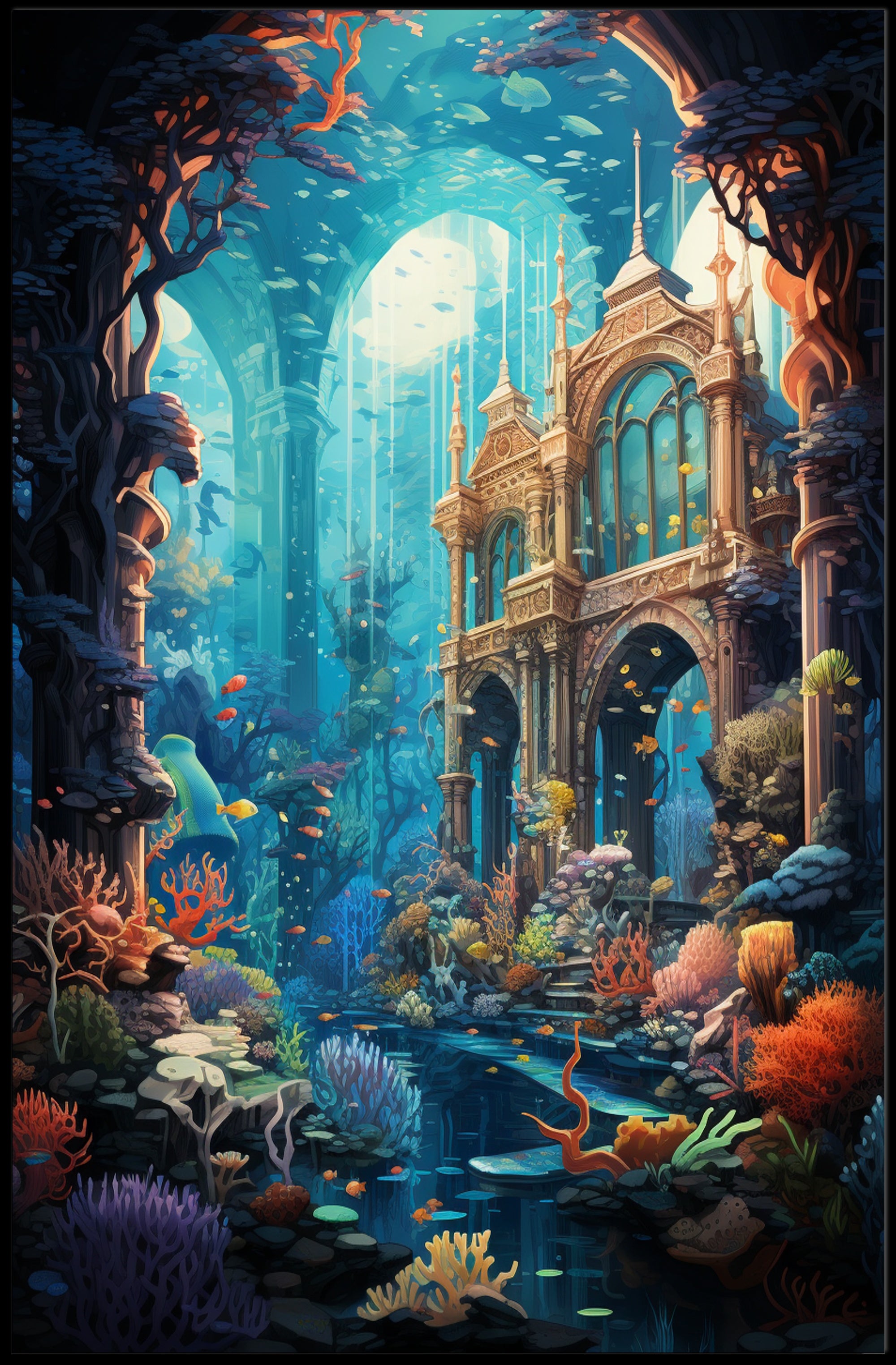 Enchanted Underwater Ruins Poster