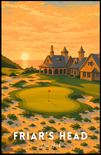 Serene Golf Course Sunset Artistic Sports Poster