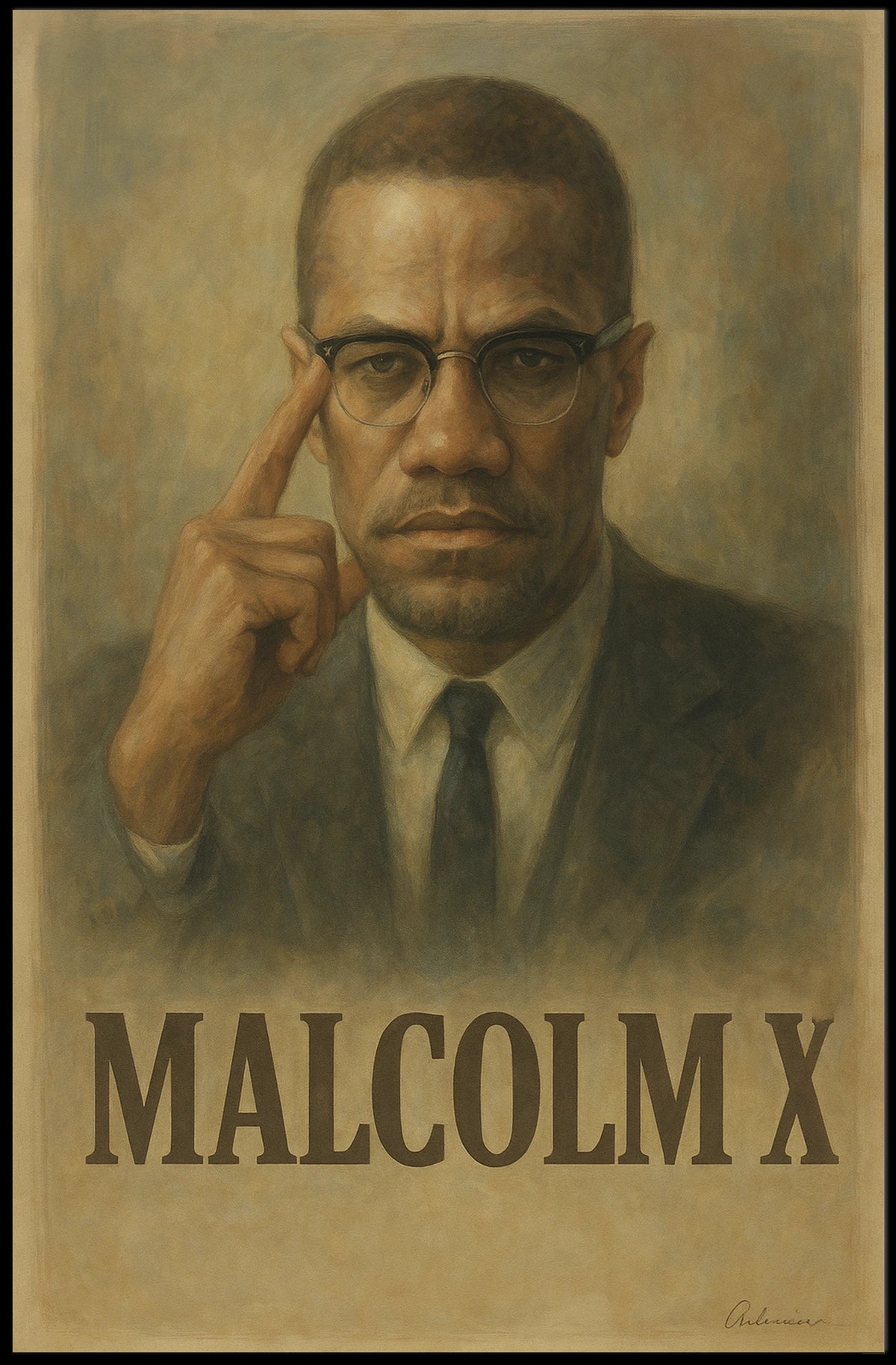 Malcolm X Iconic Leader Poster