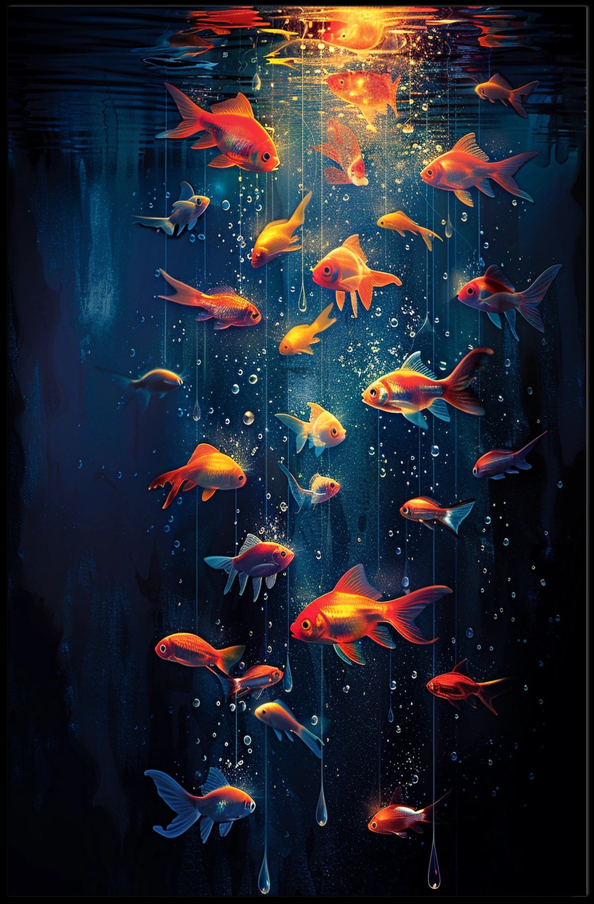 Luminescent Harmony Underwater Poster Wall Art Decor