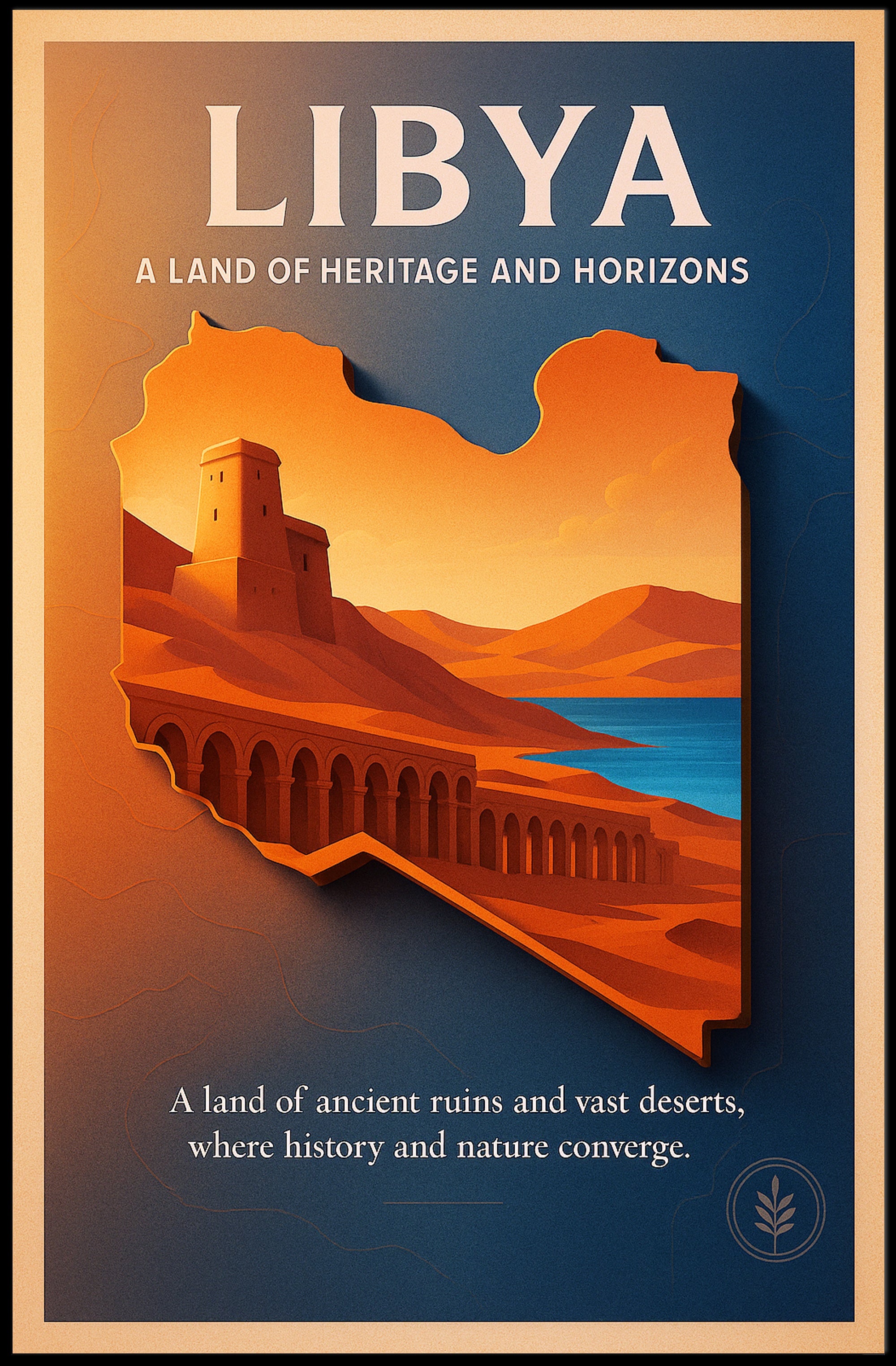 Libya A Land of Heritage and Horizons Poster PosterGoat