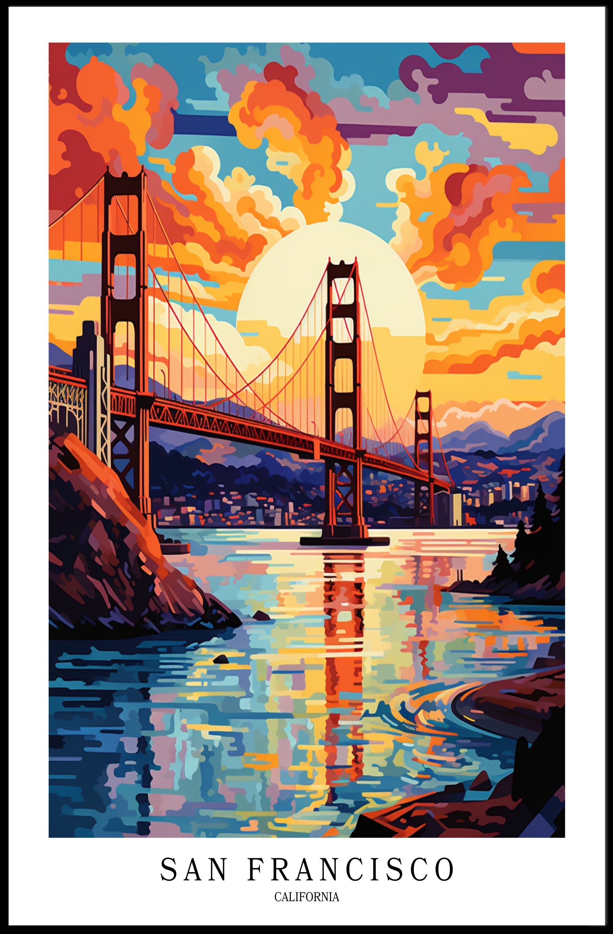 San Francisco Sunset Poster PosterGoat