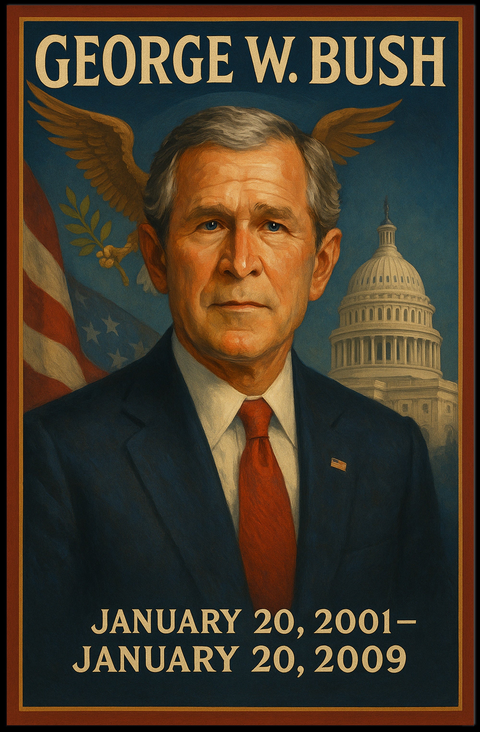 George W. Bush Presidential Term Overview Poster