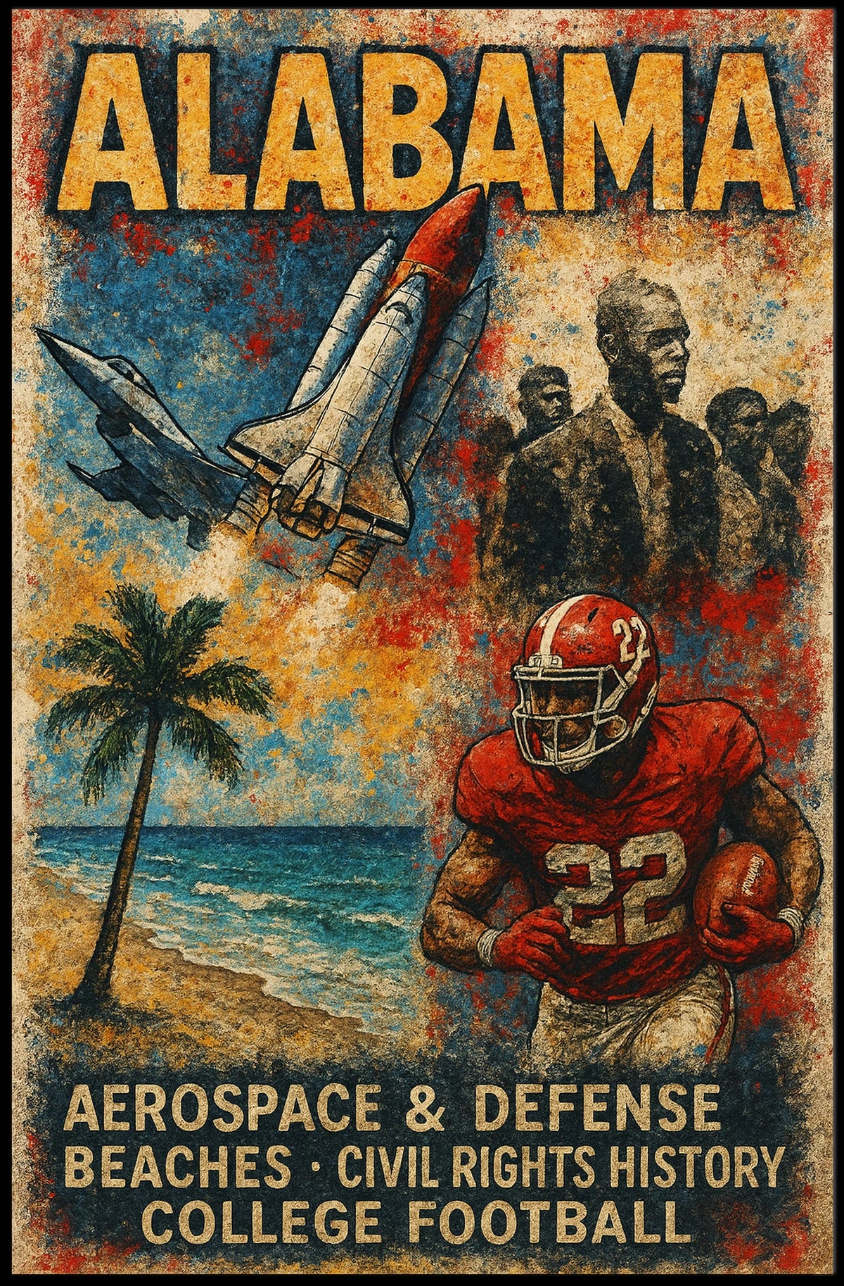 Alabama A Tapestry of Heritage and Progress Poster