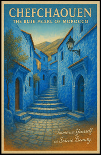 Chefchaouen Blue Charm Travel Poster