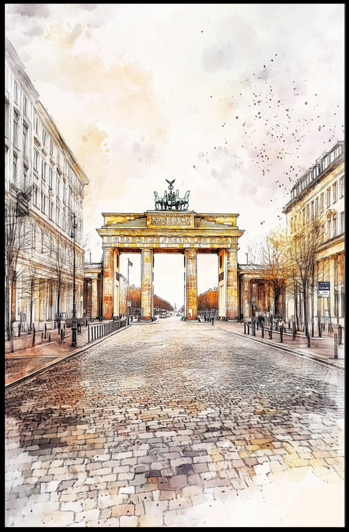 Germany Berlin Brandenburg Gate Street Poster