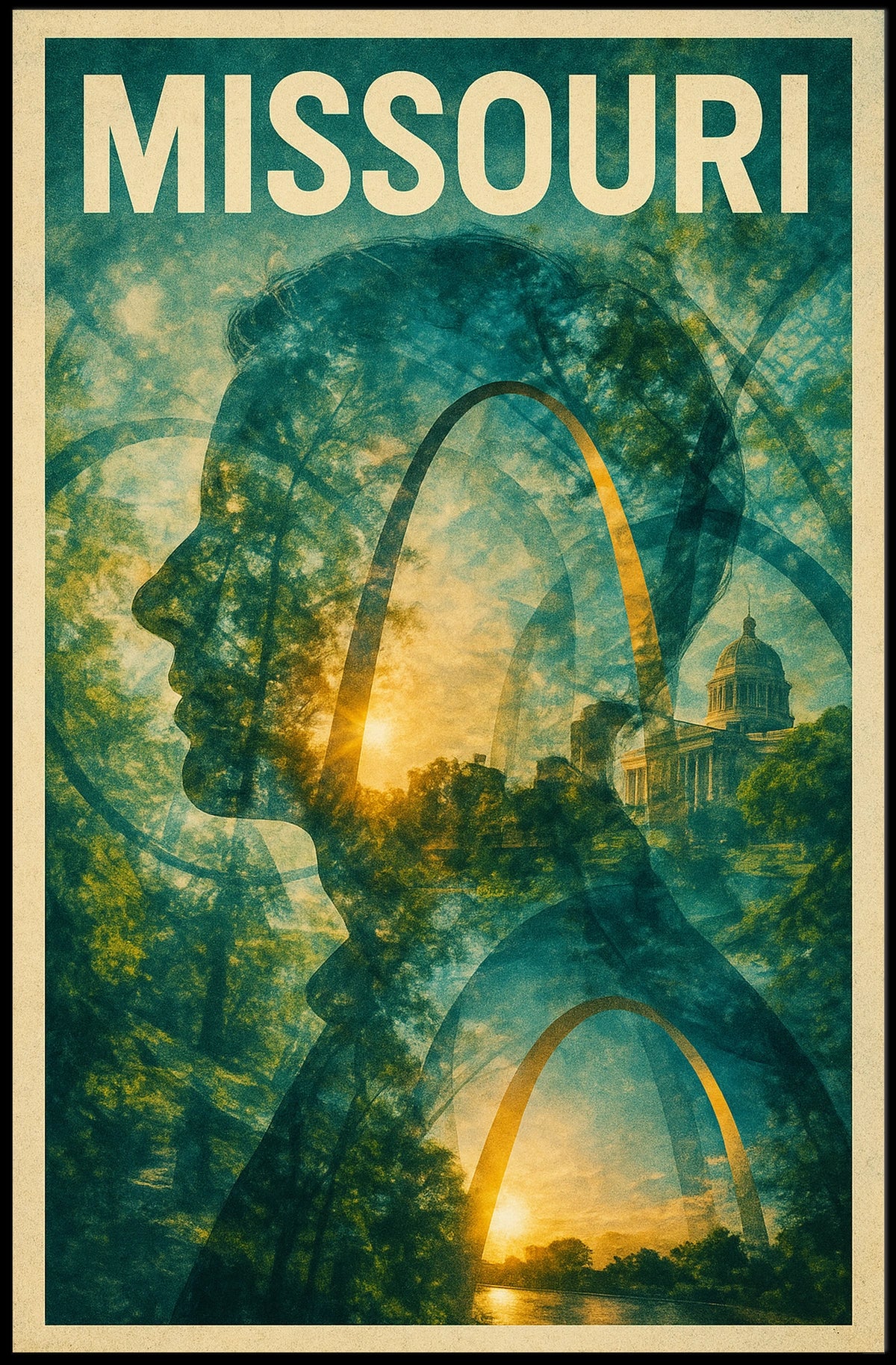 Missouri Silhouette Poster
