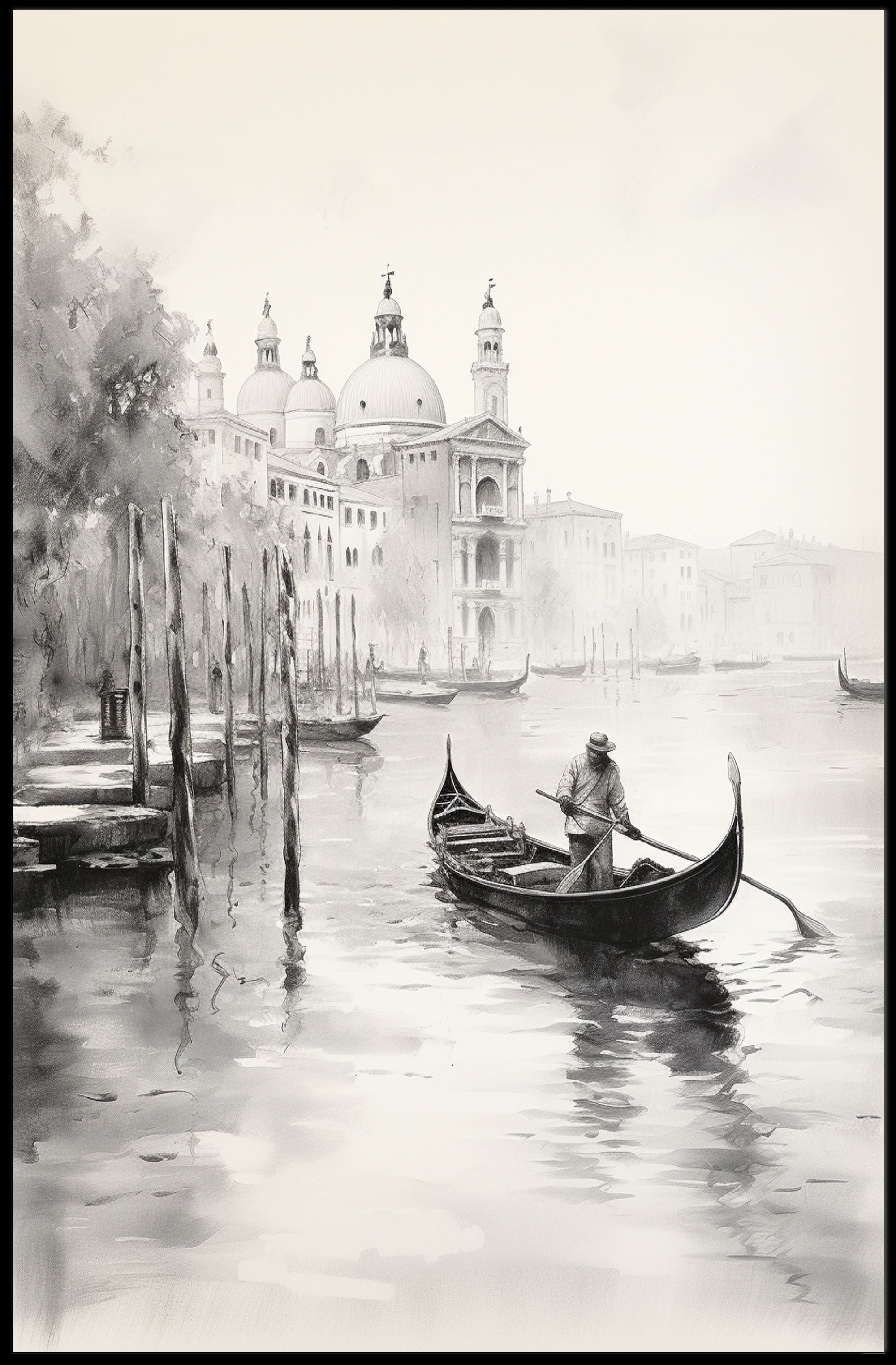 Gondola On A Venetian Canal Poster