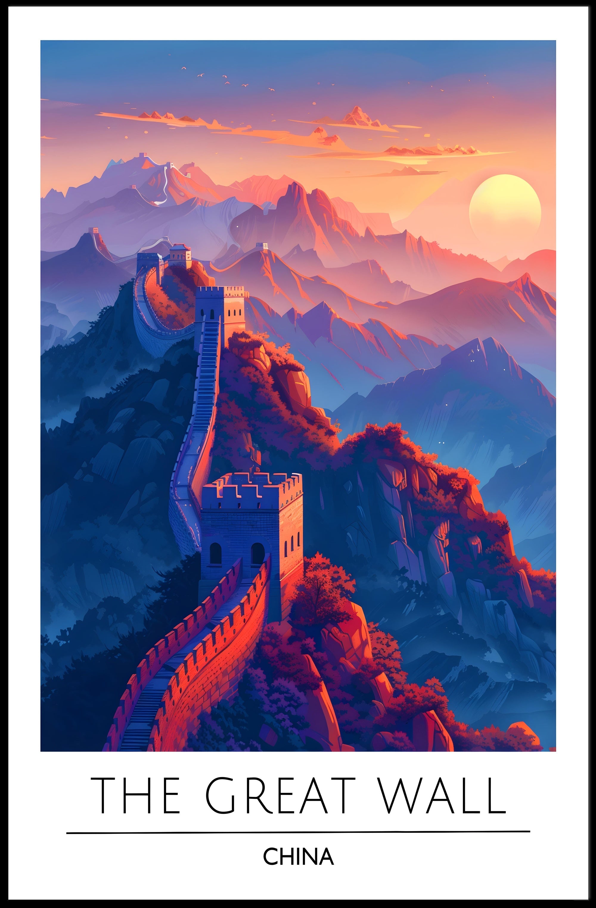 Great Wall of China Majesty Travel Poster