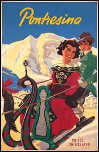 Vibrant Pontresina Winter Travel Scene Poster PosterGoat