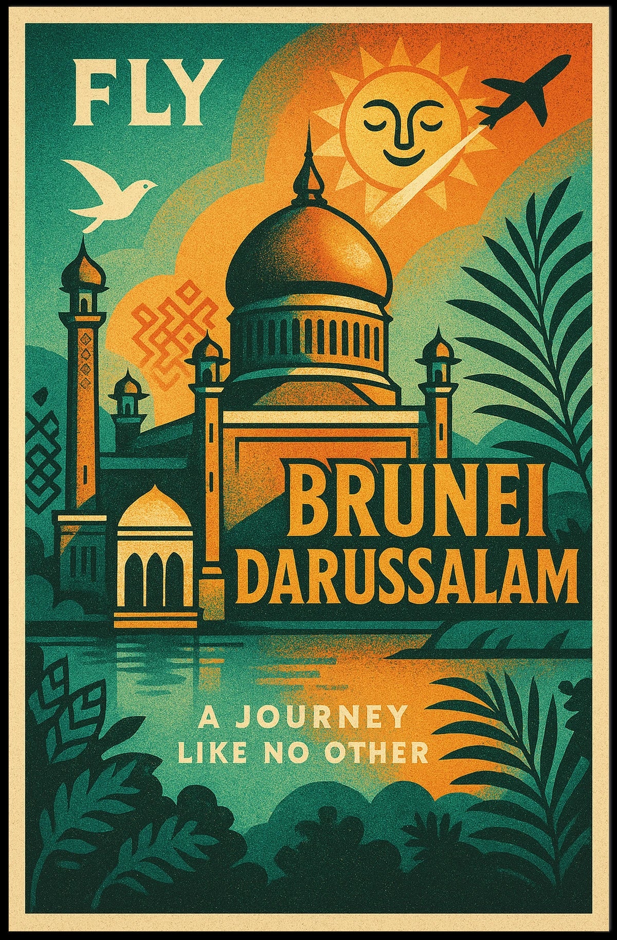 Fly to Brunei Darussalam Poster