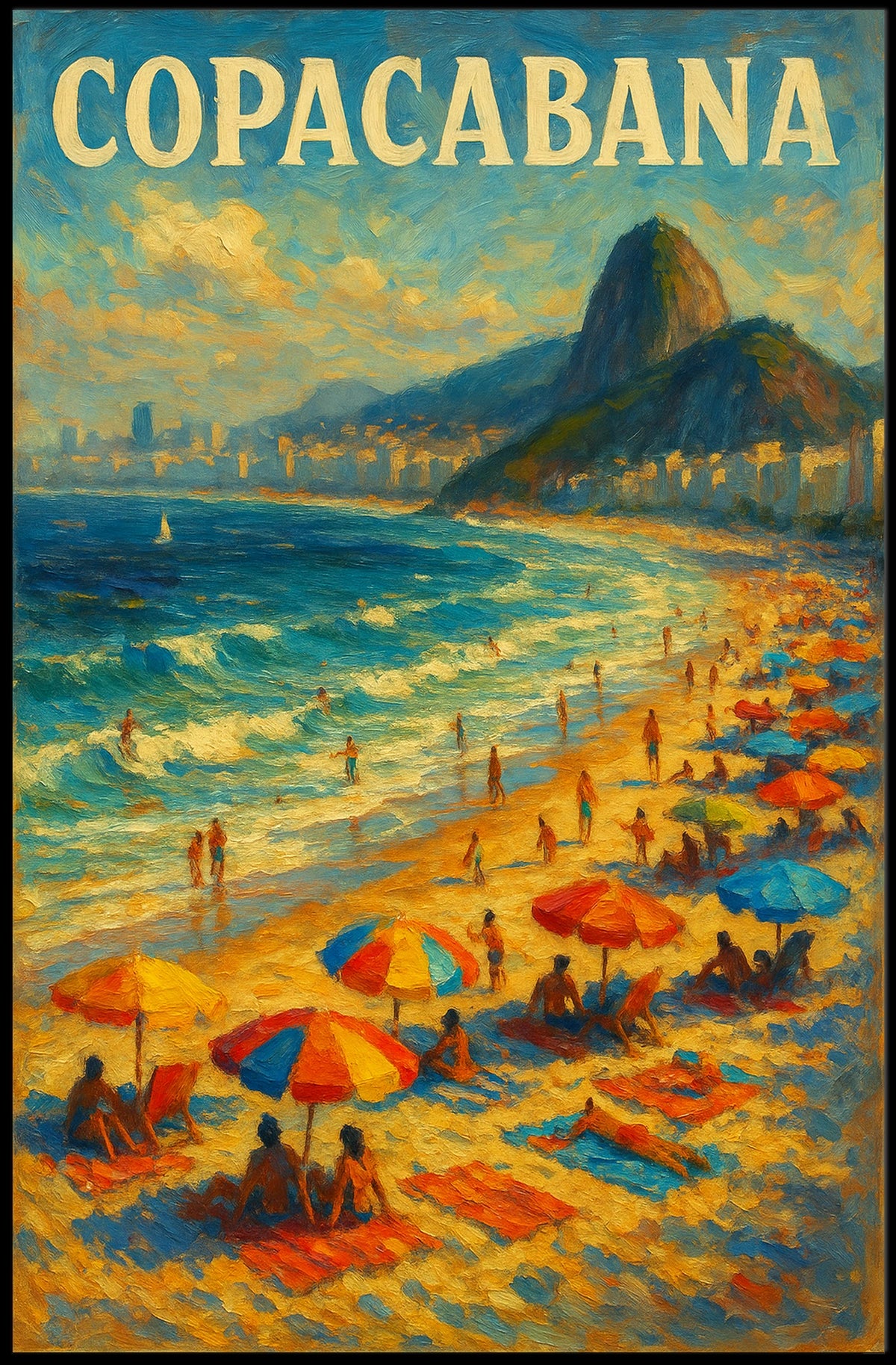 Copacabana Beach Vibes Poster Brazilian Beach Wall Art