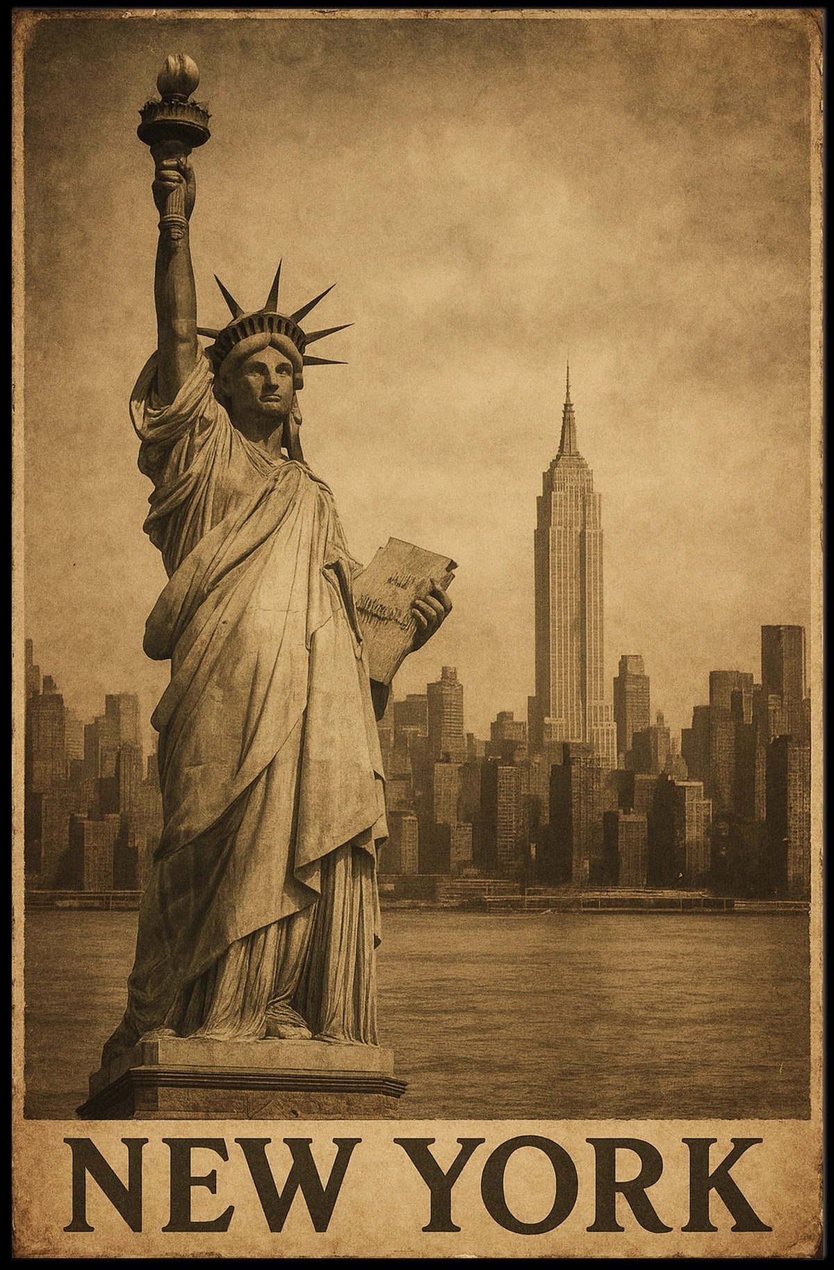 New York Iconic Landmarks Poster