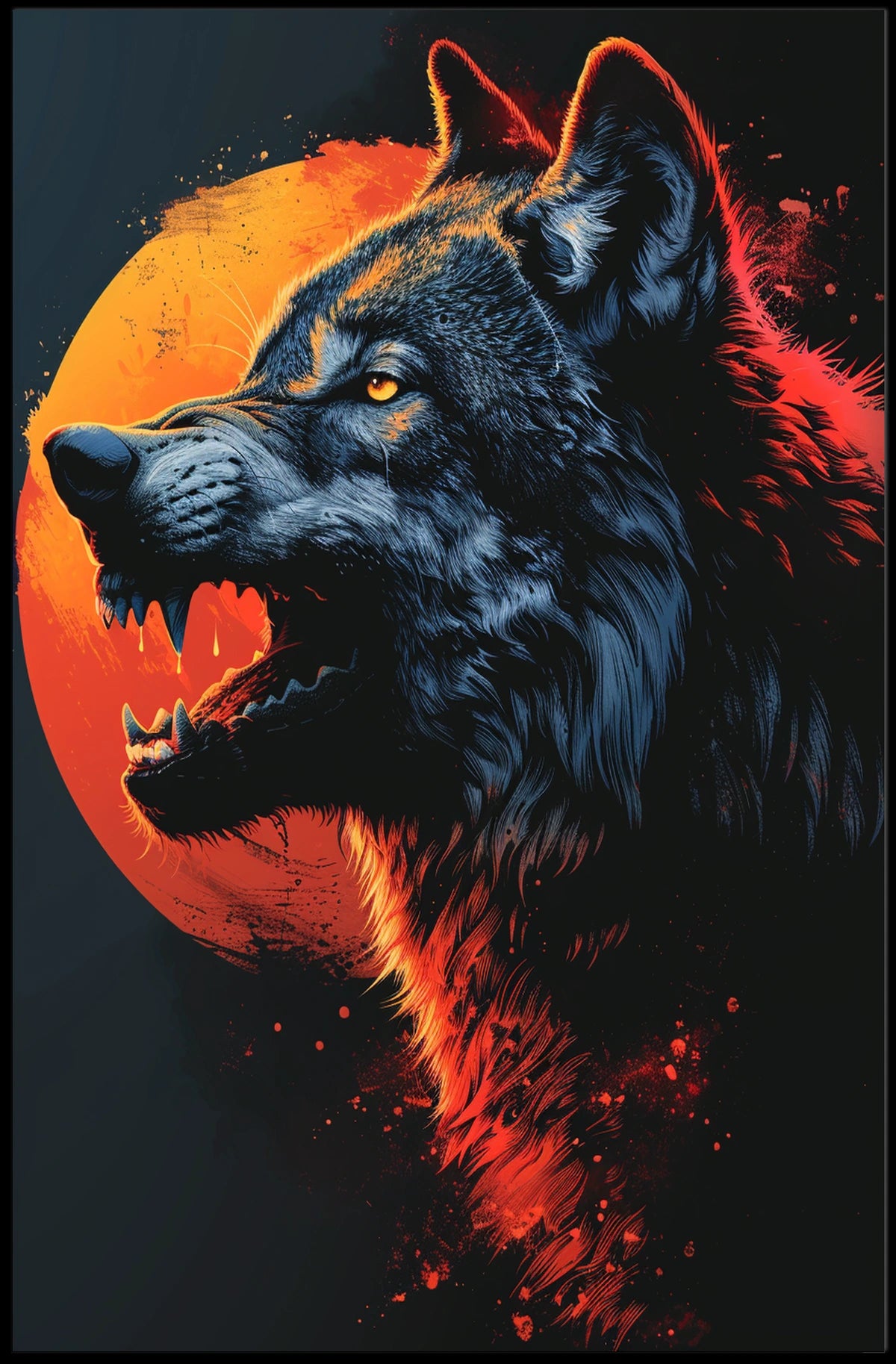 Wolf Under The Blood Moon Poster