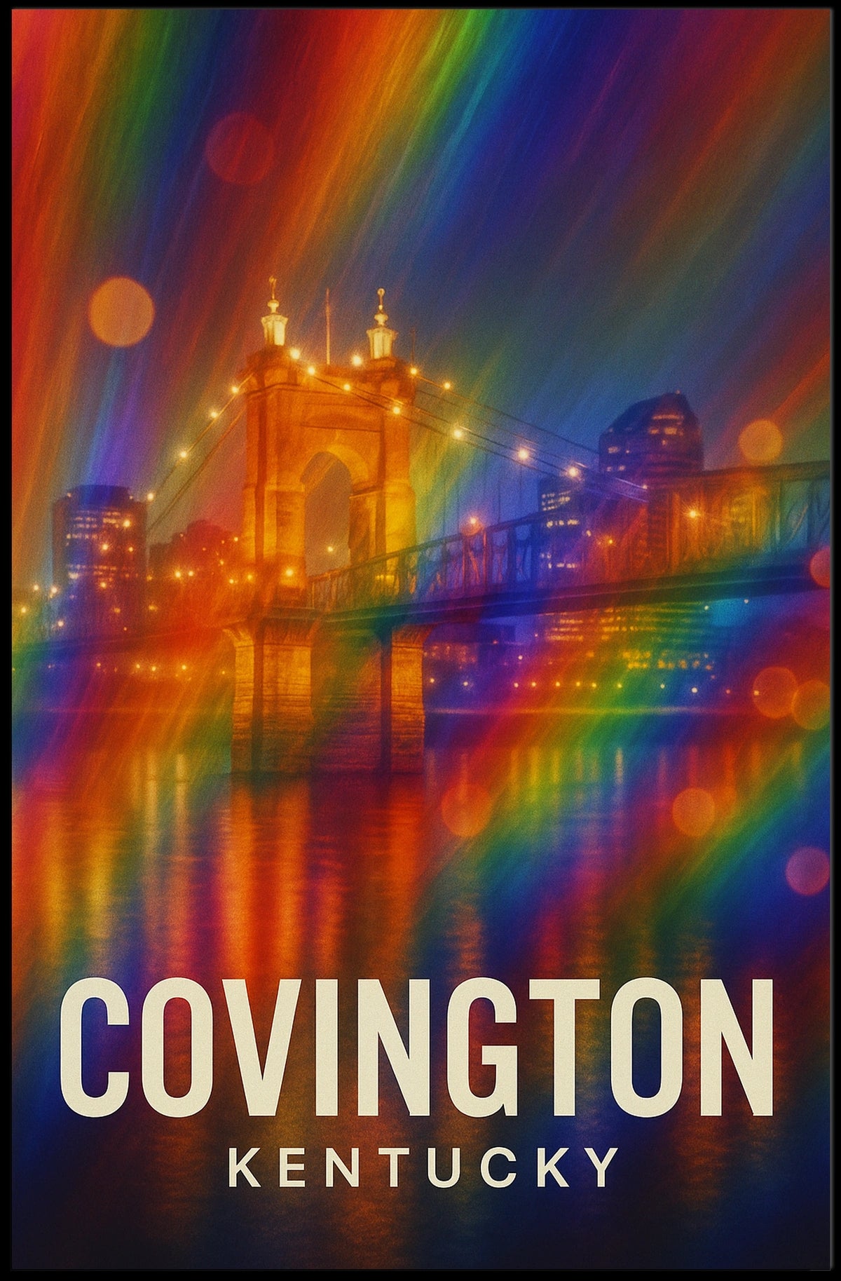 Covington Nightscape Impressionism Decor Lovers Poster