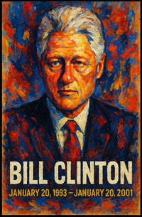 Bill Clinton 42nd President of the United States Glitch Hop Art Poster