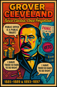 Grover Cleveland Twice Elected, Once Forgotten Poster PosterGoat