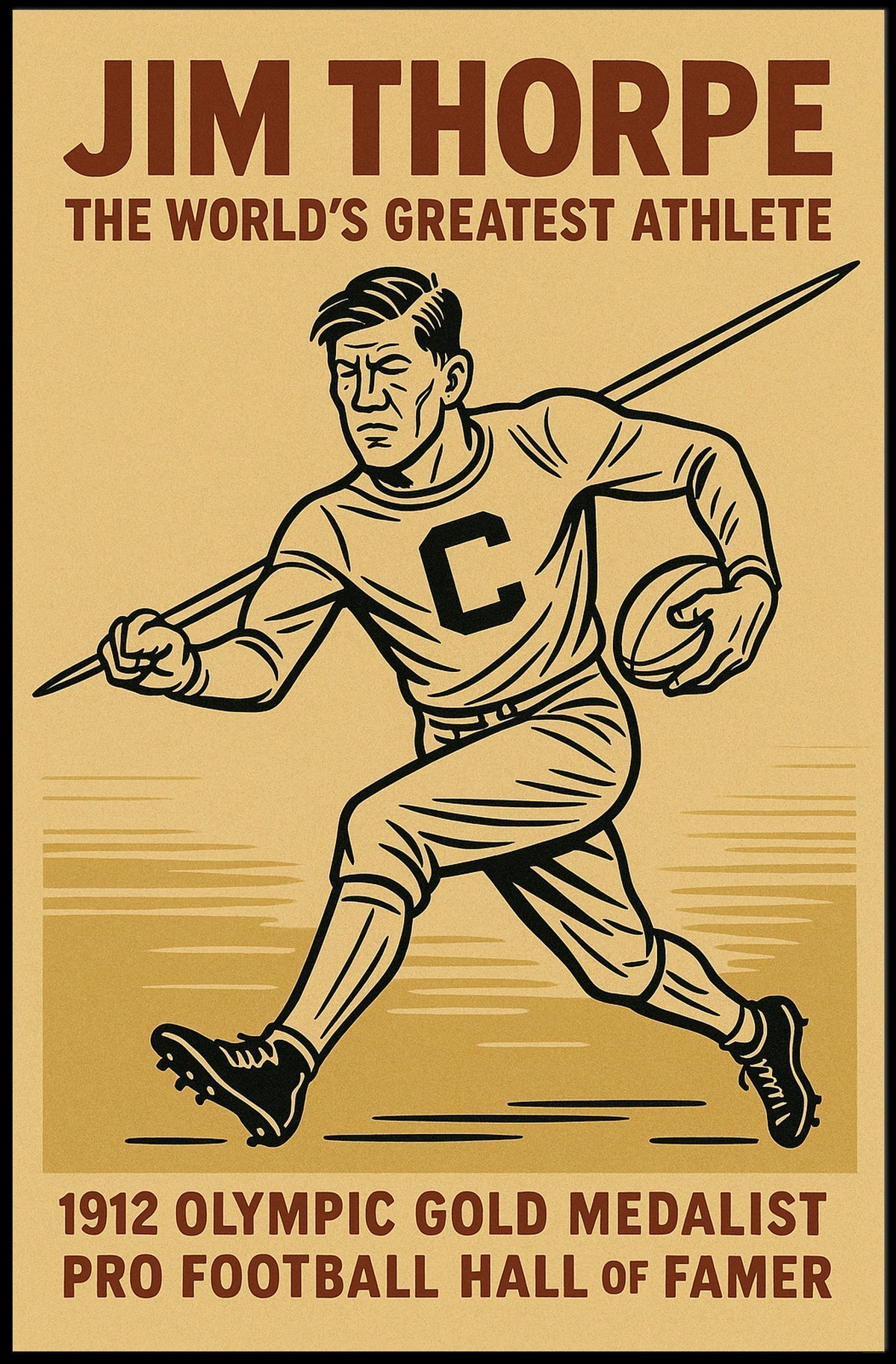 Celebrating Jim Thorpe Legendary Athlete Poster