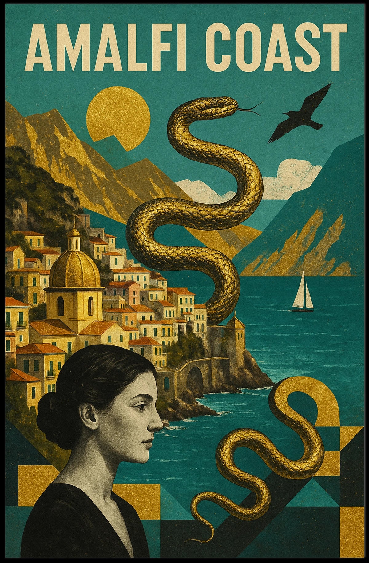 Amalfi Coast Enchanting Escape Poster 18x24 Wall Art