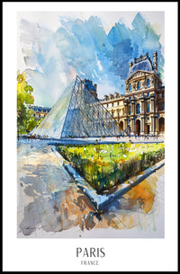 Louvre Pyramid Paris Travel Poster PosterGoat