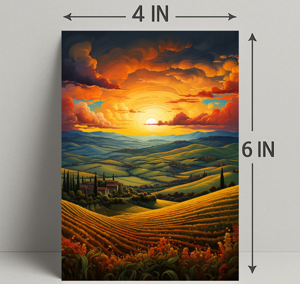 Sunset Over Rolling Hills Poster