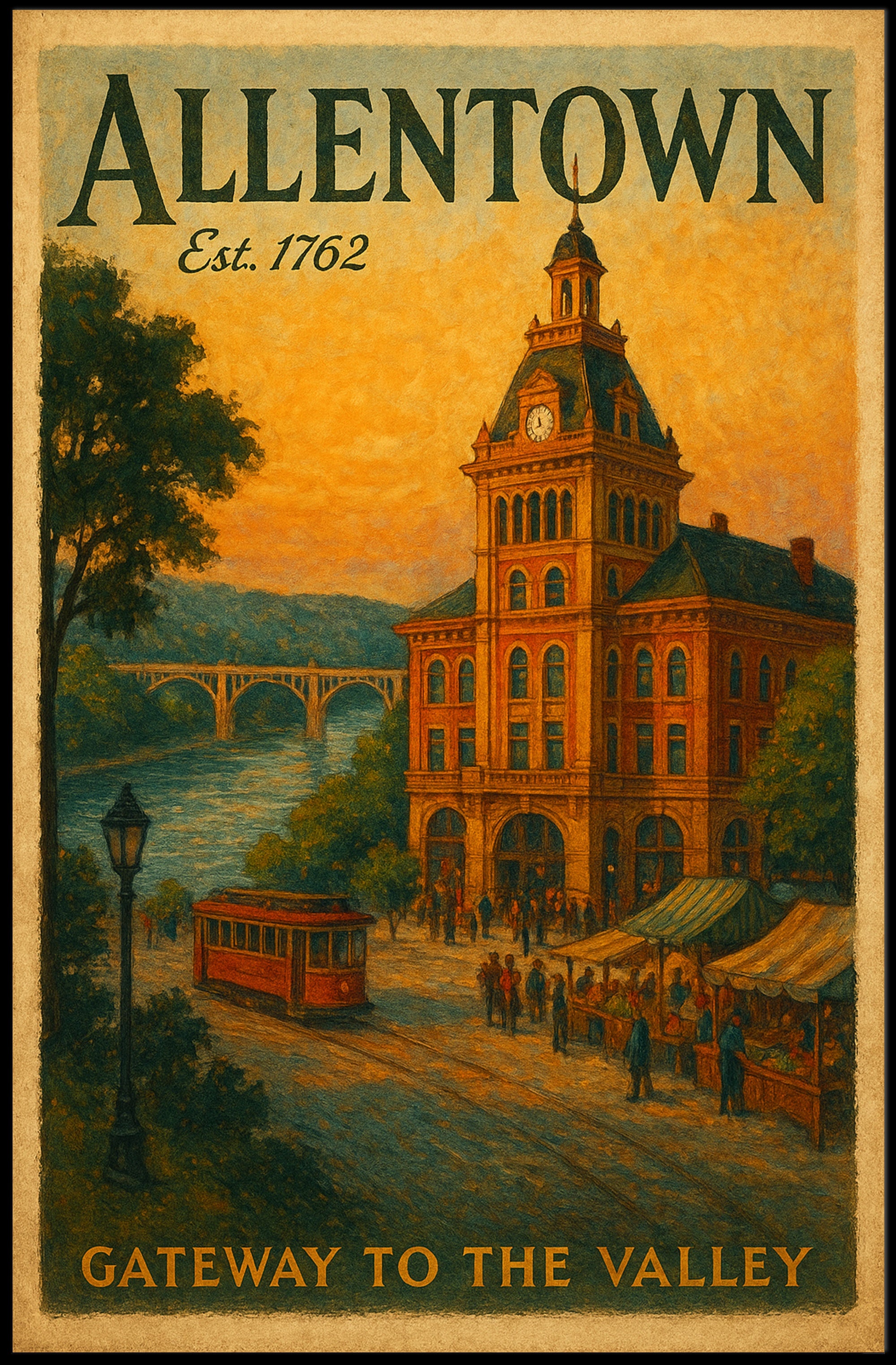 Vintage Allentown: Gateway to the Valley Urban Poster