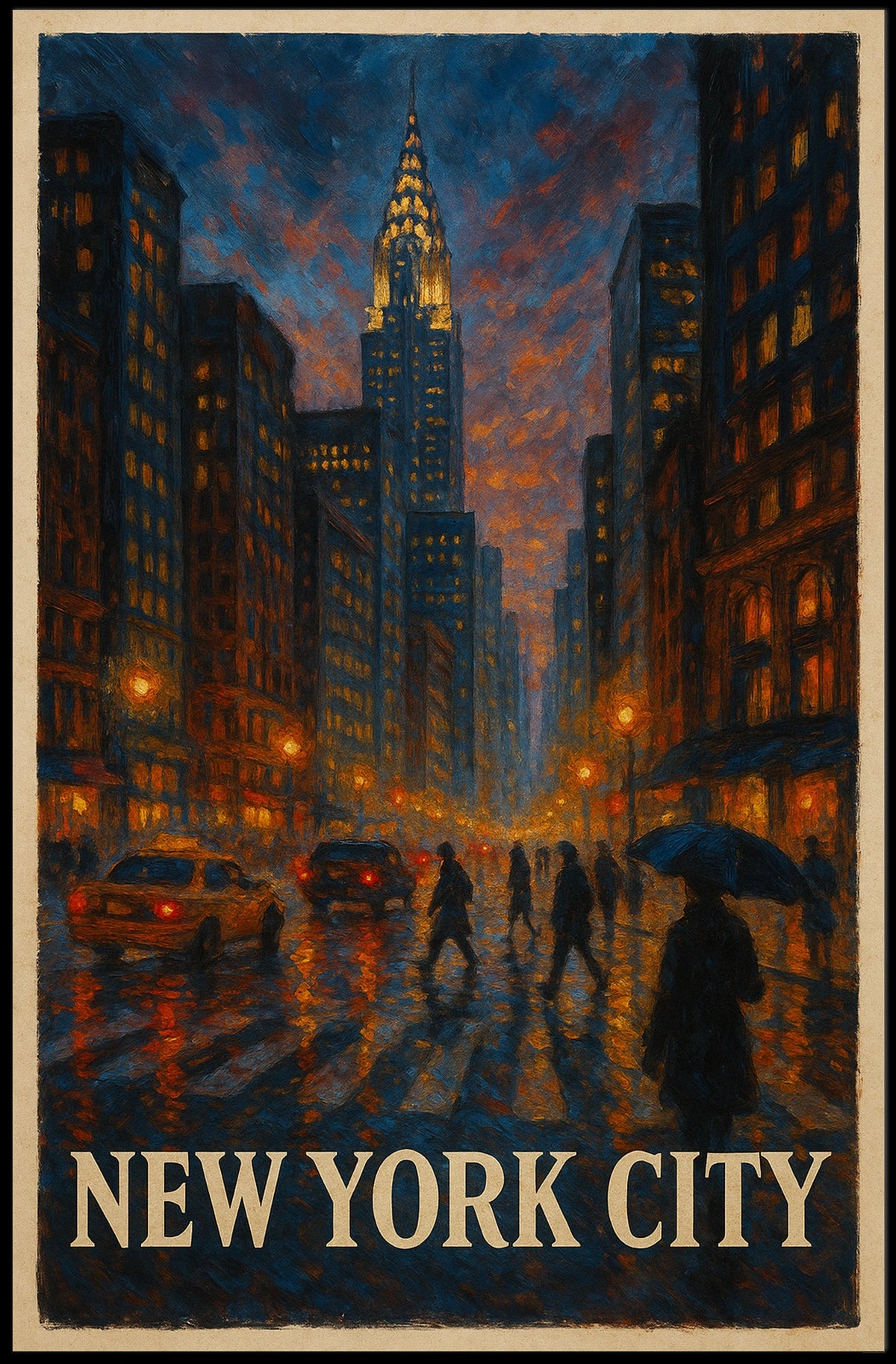 New York City Urban Evening Poster