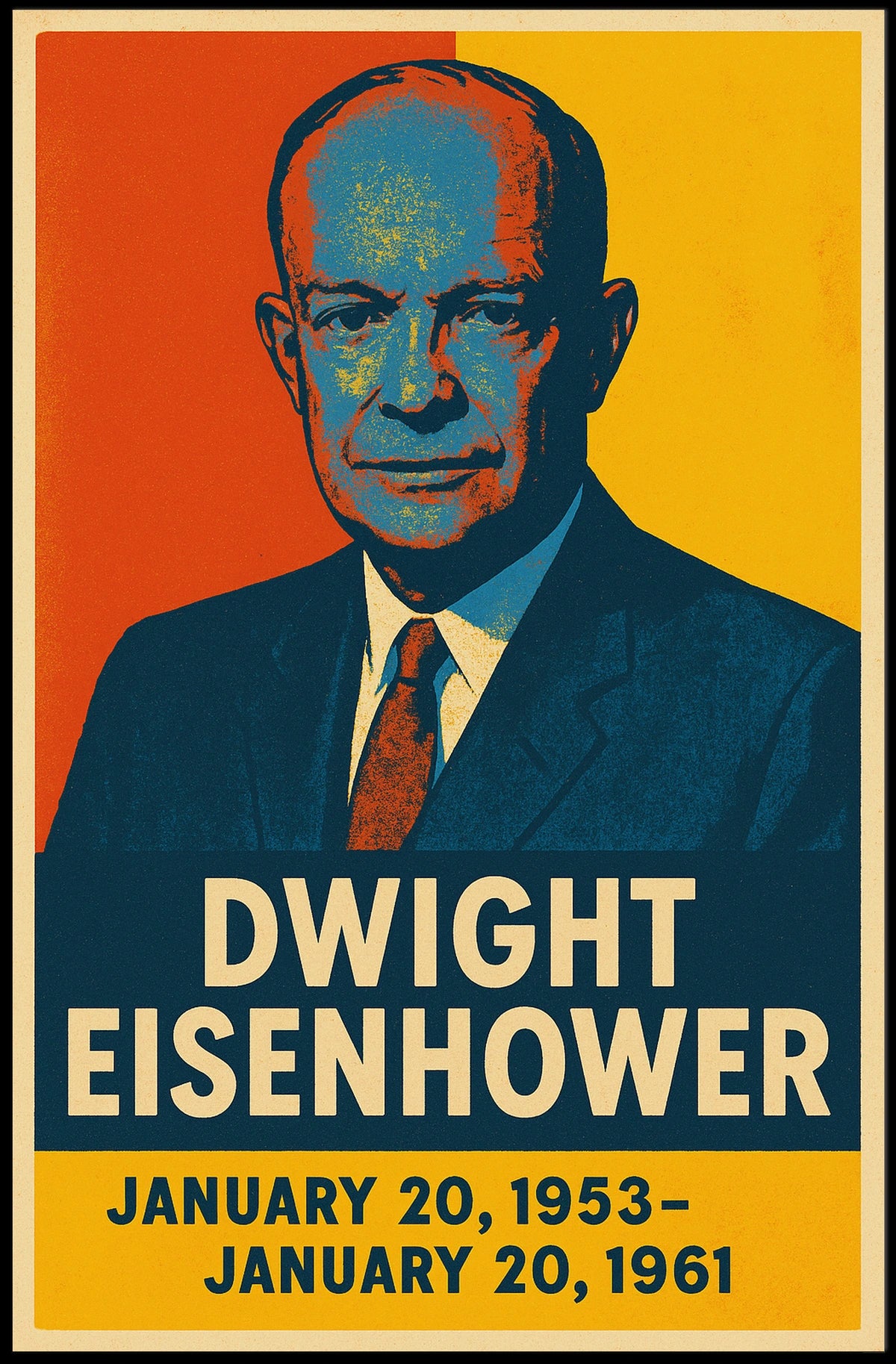 Eisenhower Vintage Pop Art Patriot History Poster