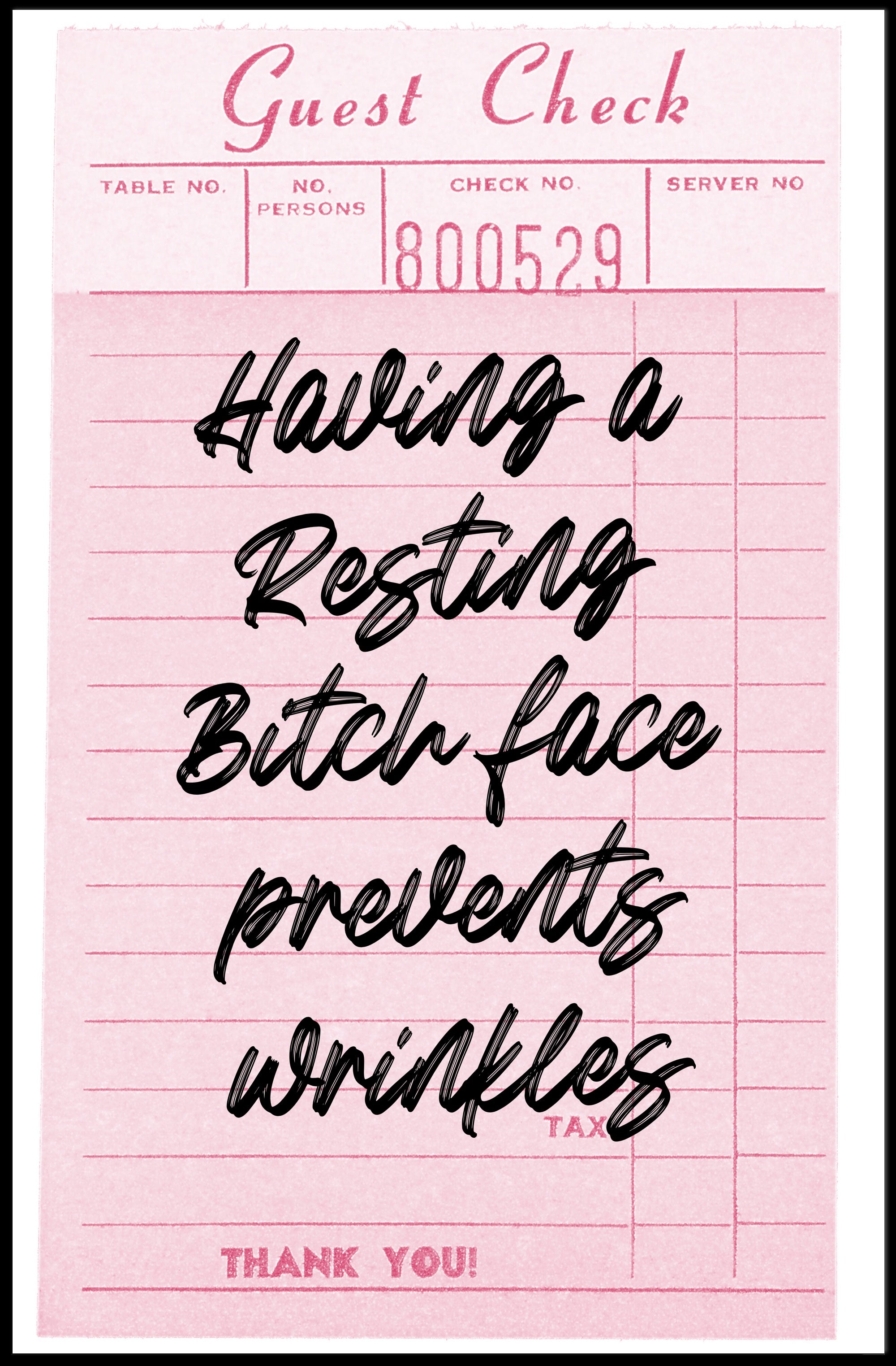 Humorous Vintage Guest Check Pop Culture Poster PosterGoat