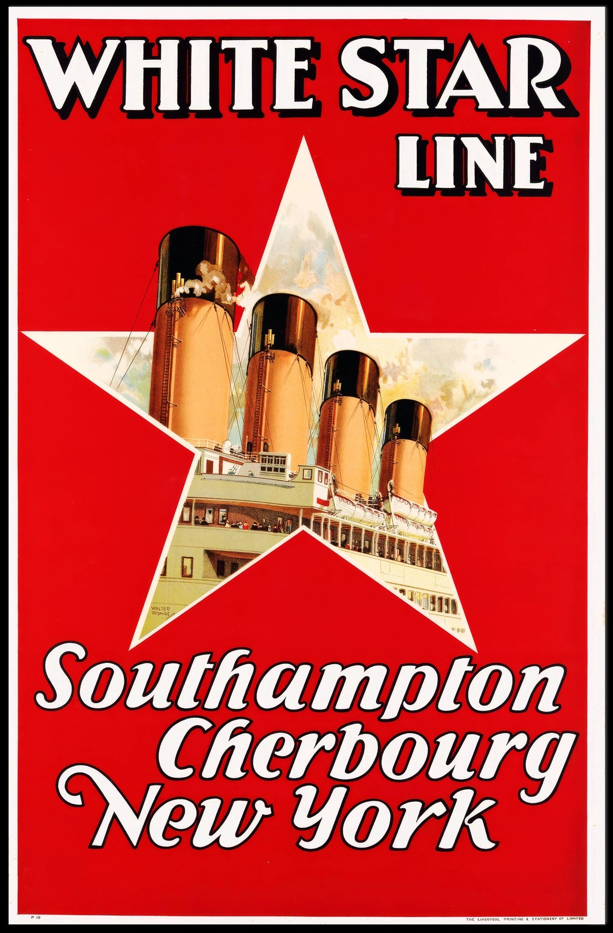 White Star Line Ocean Liner Poster Vintage Wall Art