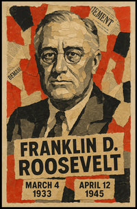 Franklin D. Roosevelt 32nd President of the United States Layered paper Collage Poster