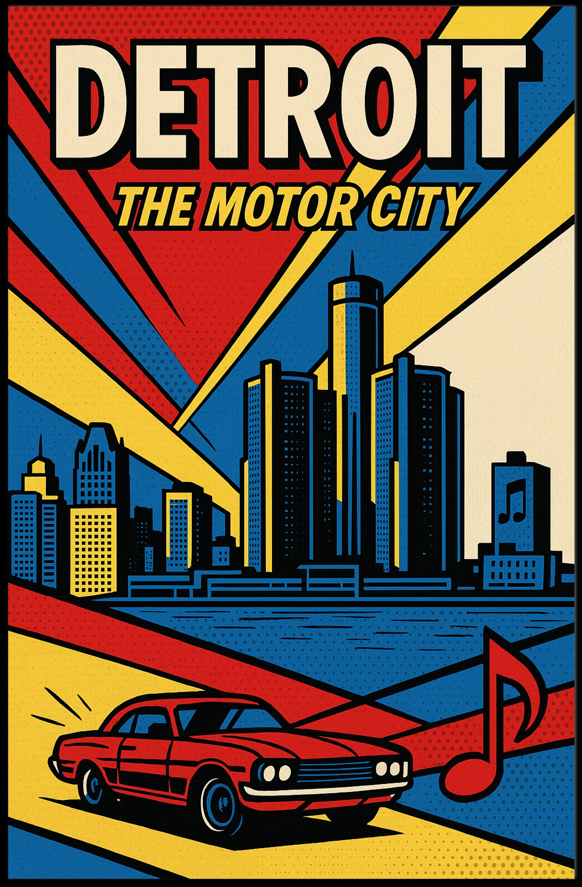 Detroit Vintage Travel Poster Wall Art Print
