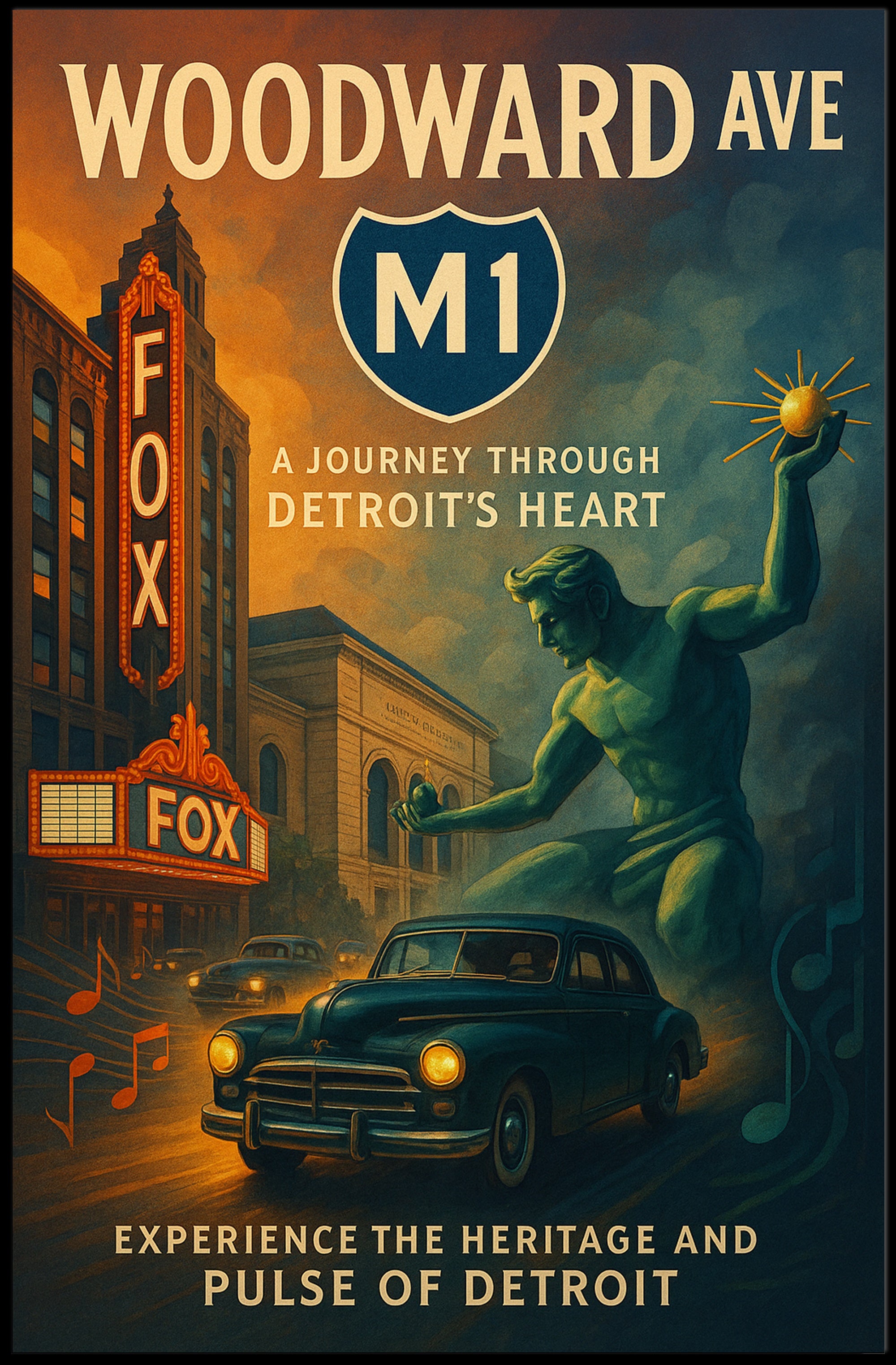 Woodward Avenue A Journey Through Detroits Heart Poster PosterGoat