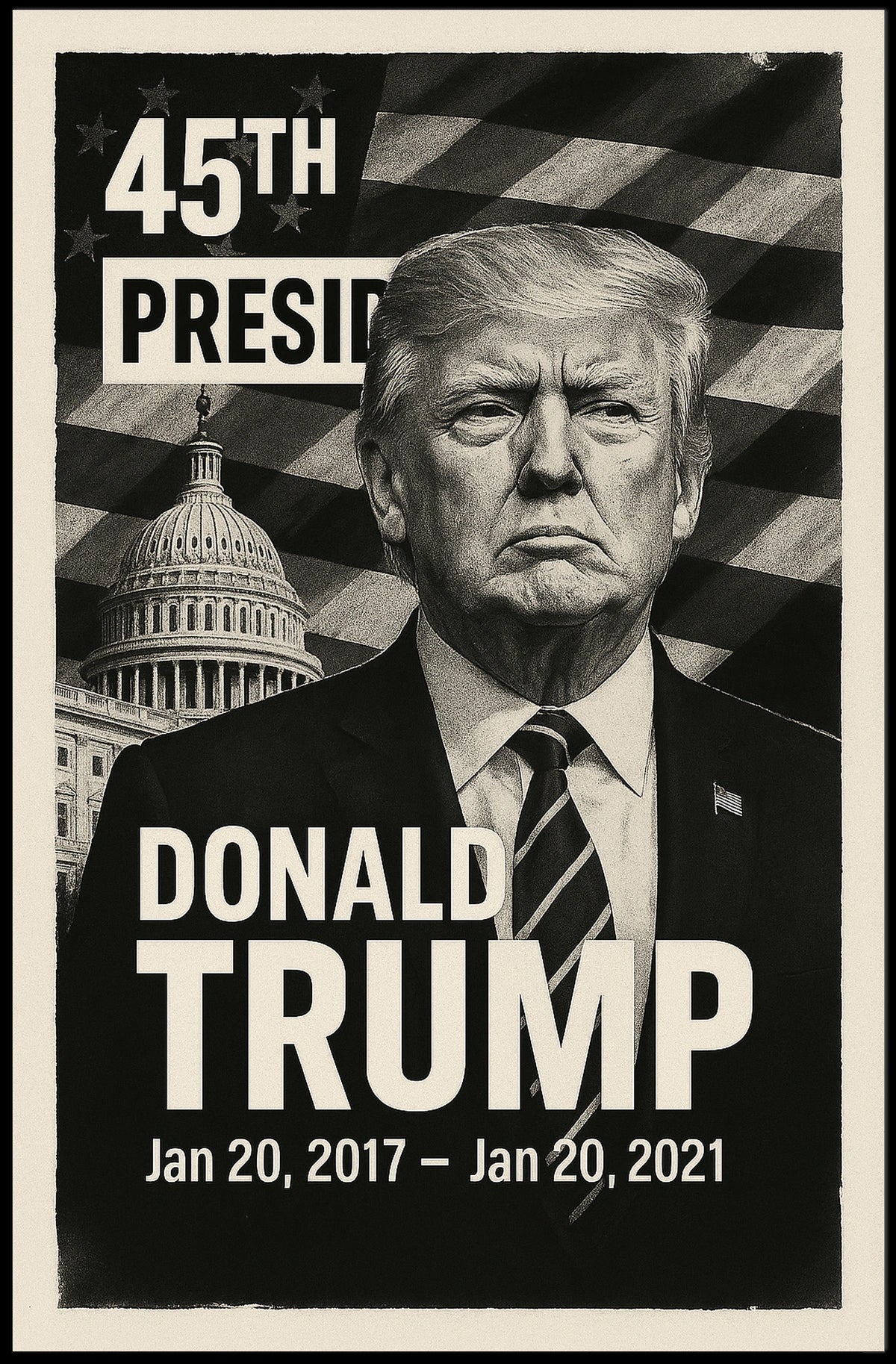 Donald Trump 45th President of the United States Digital Montaje Poster