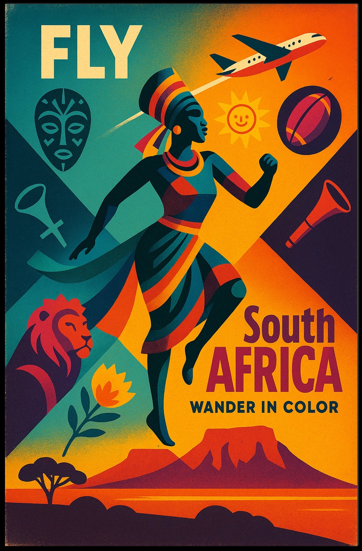 Fly South Africa Wander in Color Poster
