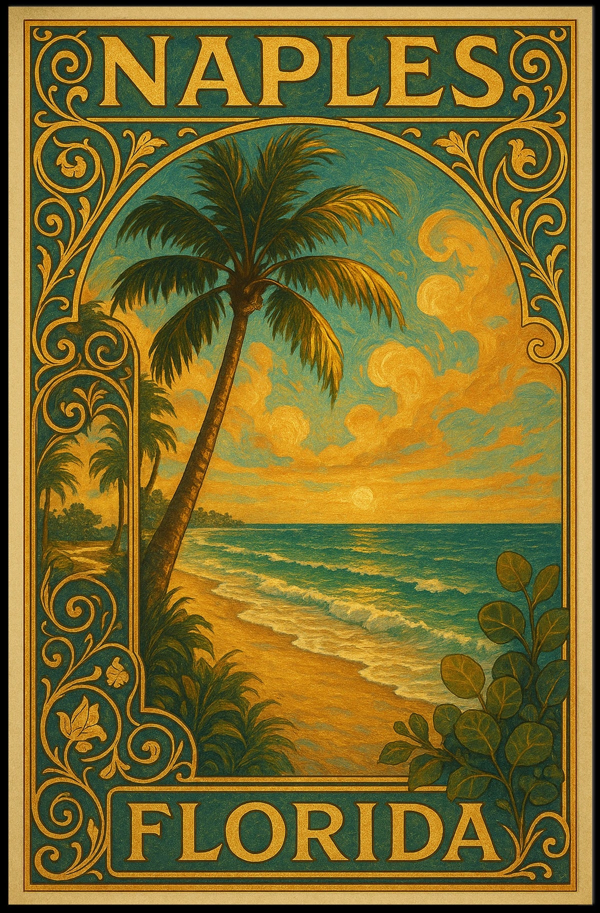 Naples Florida A Tropical Escape Poster Wall Art Decor