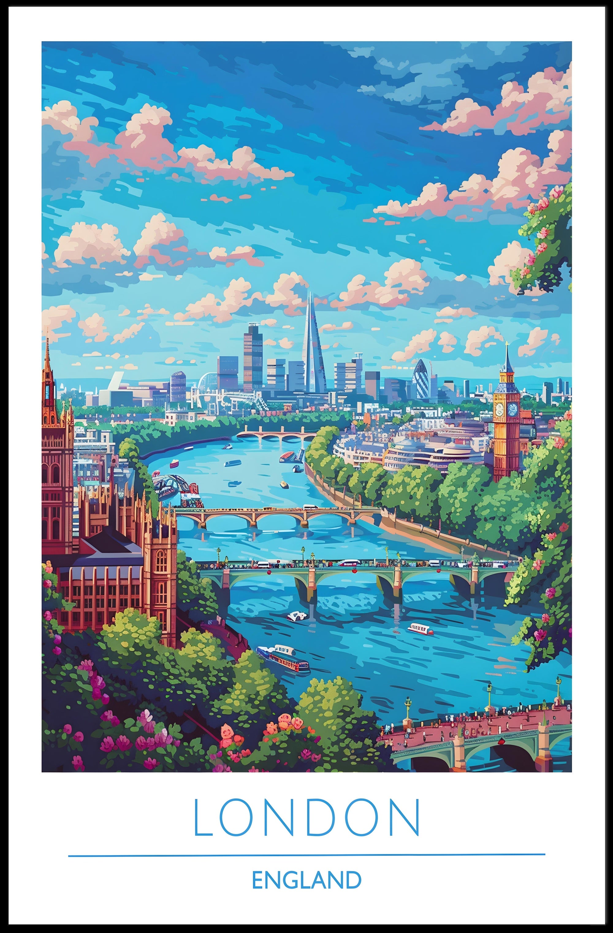 Scenic London Skyline Poster