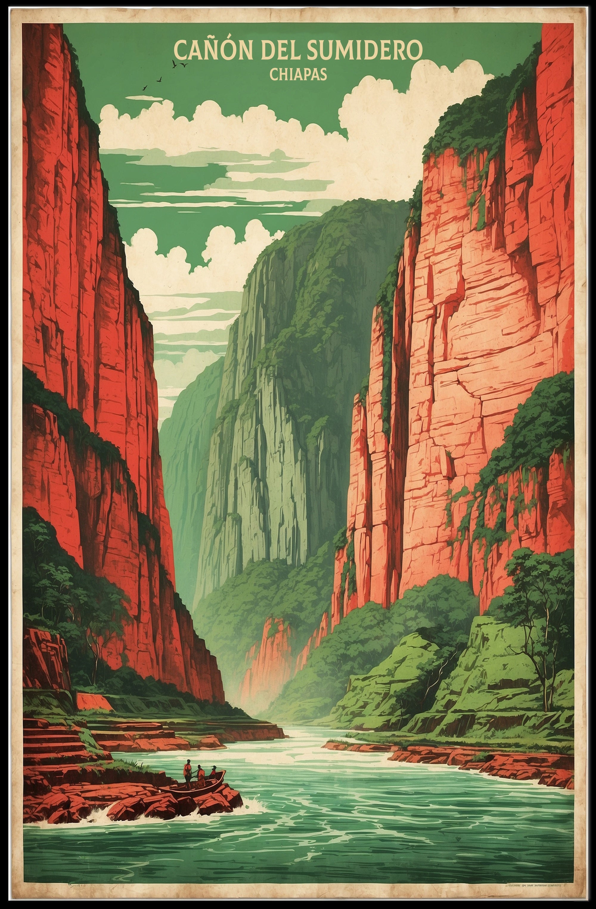 Sumidero Canyon Vintage Travel Poster