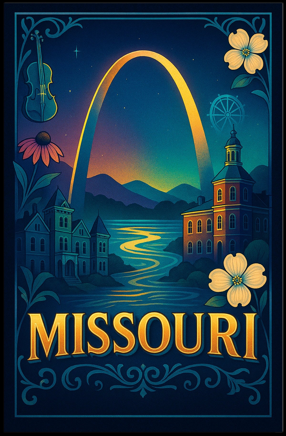 Missouri A Scenic Tribute Poster