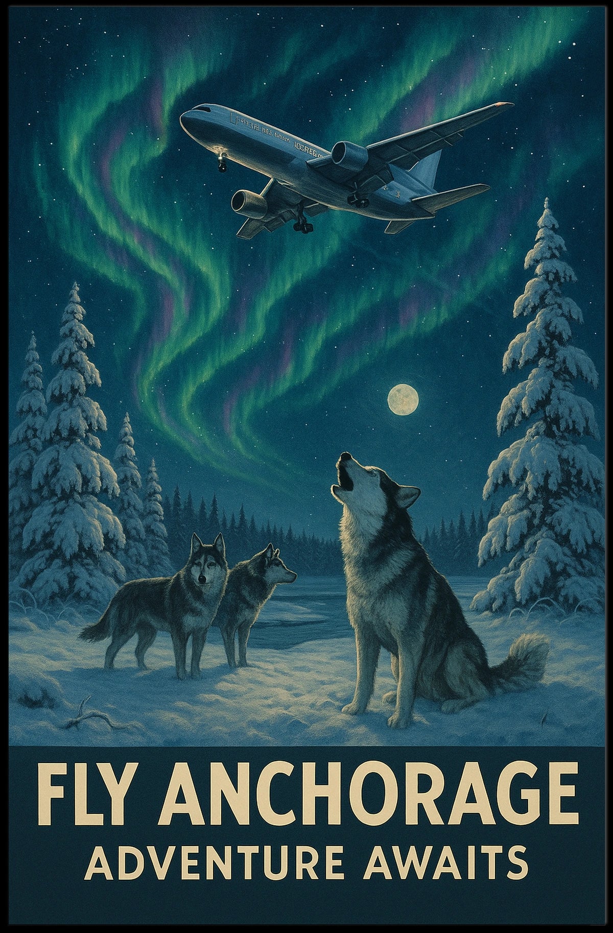 Fly Anchorage Adventure Awaits Poster