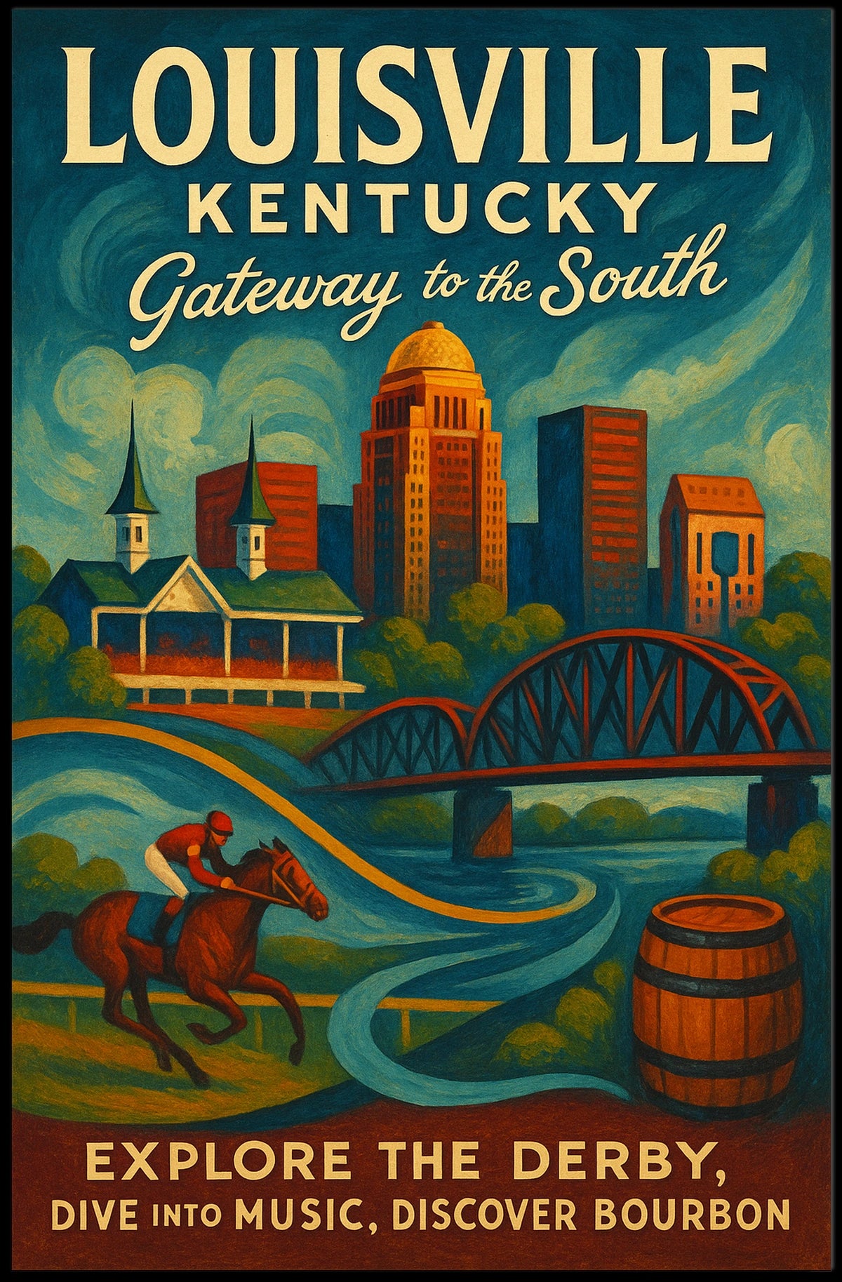 Louisville, Kentucky Gateway to the South Poster