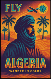 Travel to Algeria Retro Desert Adventure Travel Poster PosterGoat