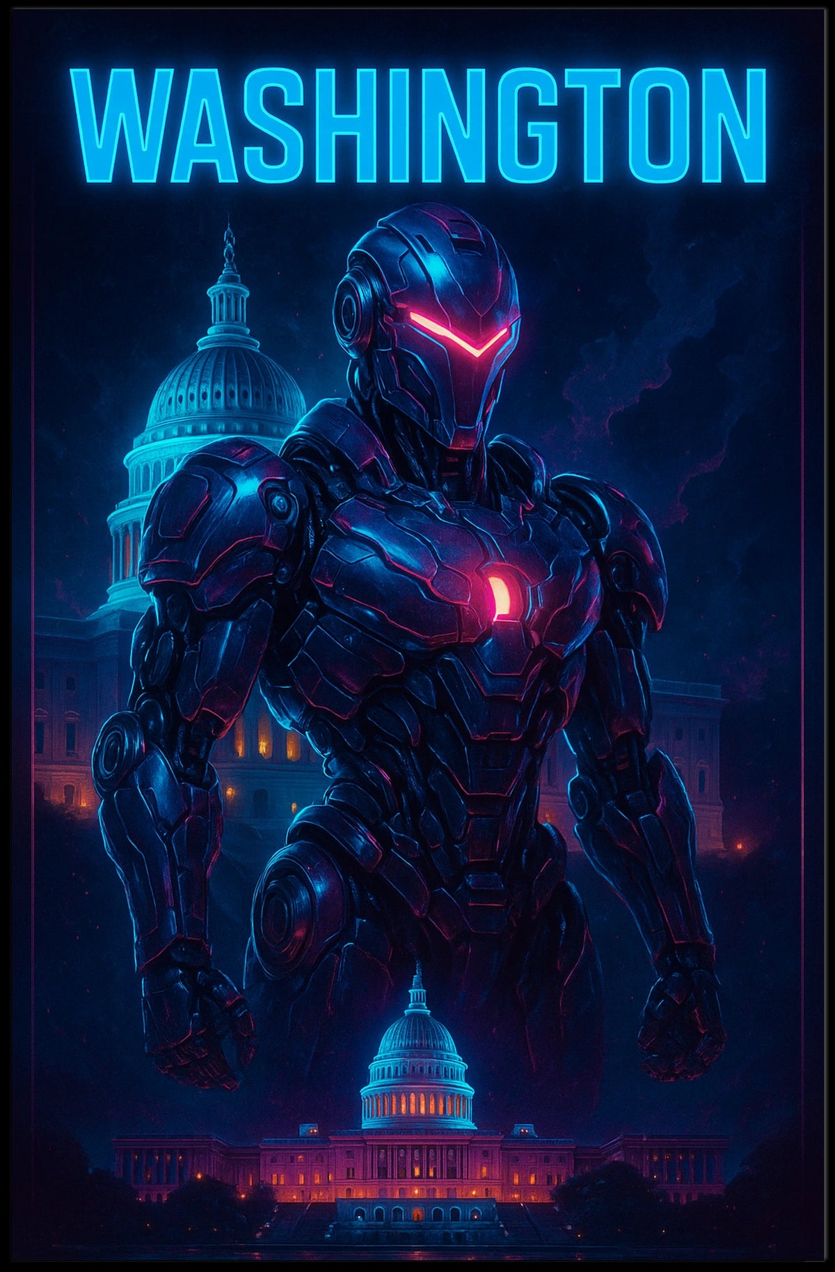 Washington The Futuristic Guardian Poster