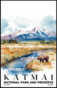Katmai Watercolor Wall Art Poster