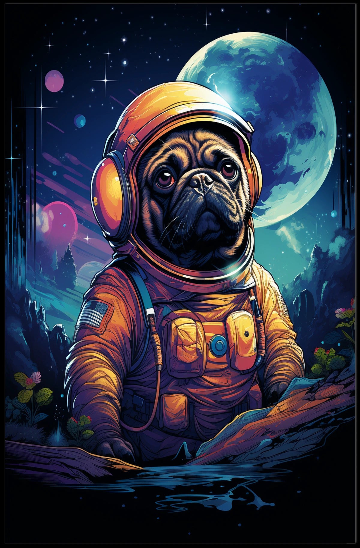Cosmic Canine Adventure Poster