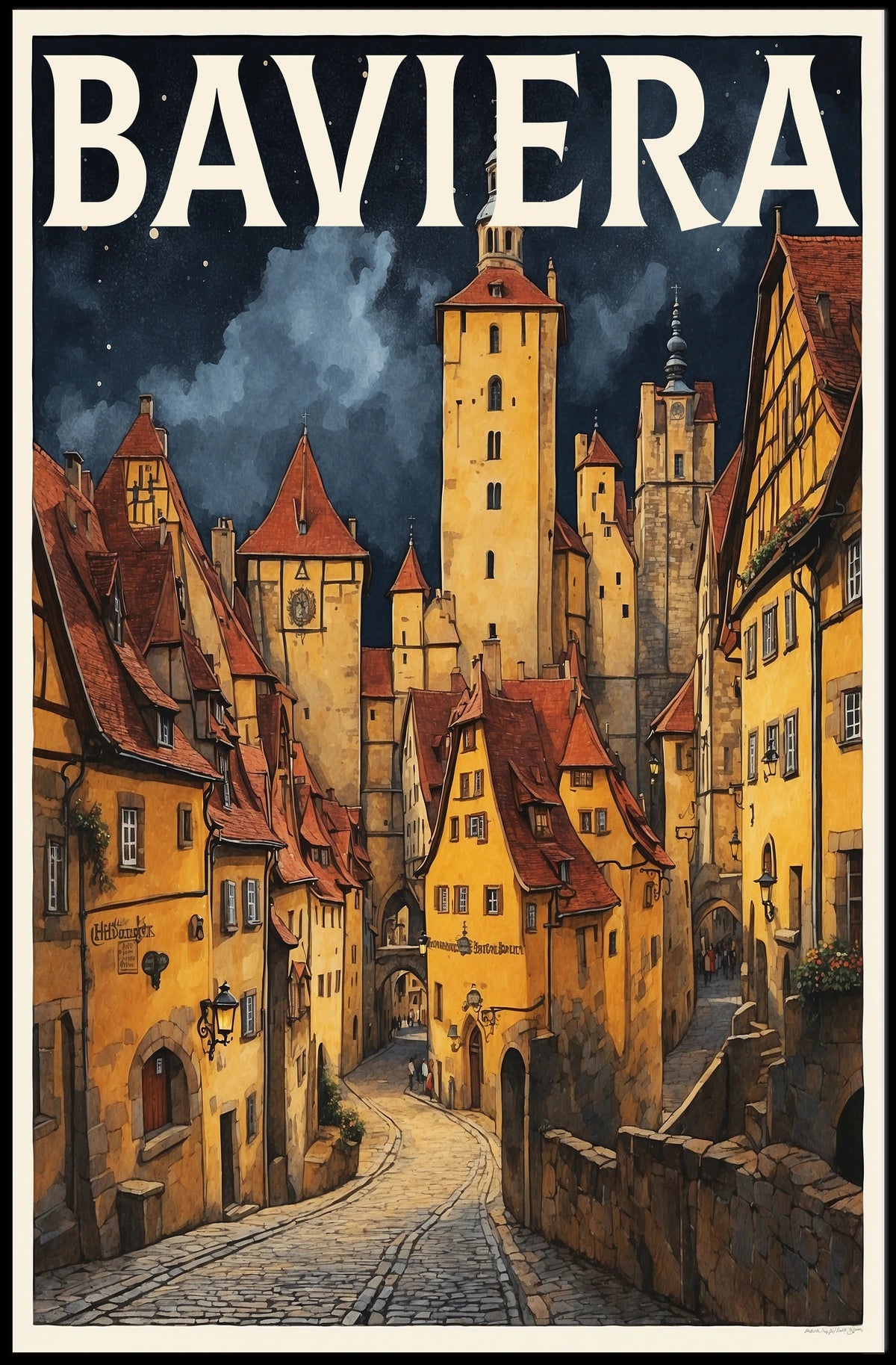 Baviera Enchanting Medieval Town Poster