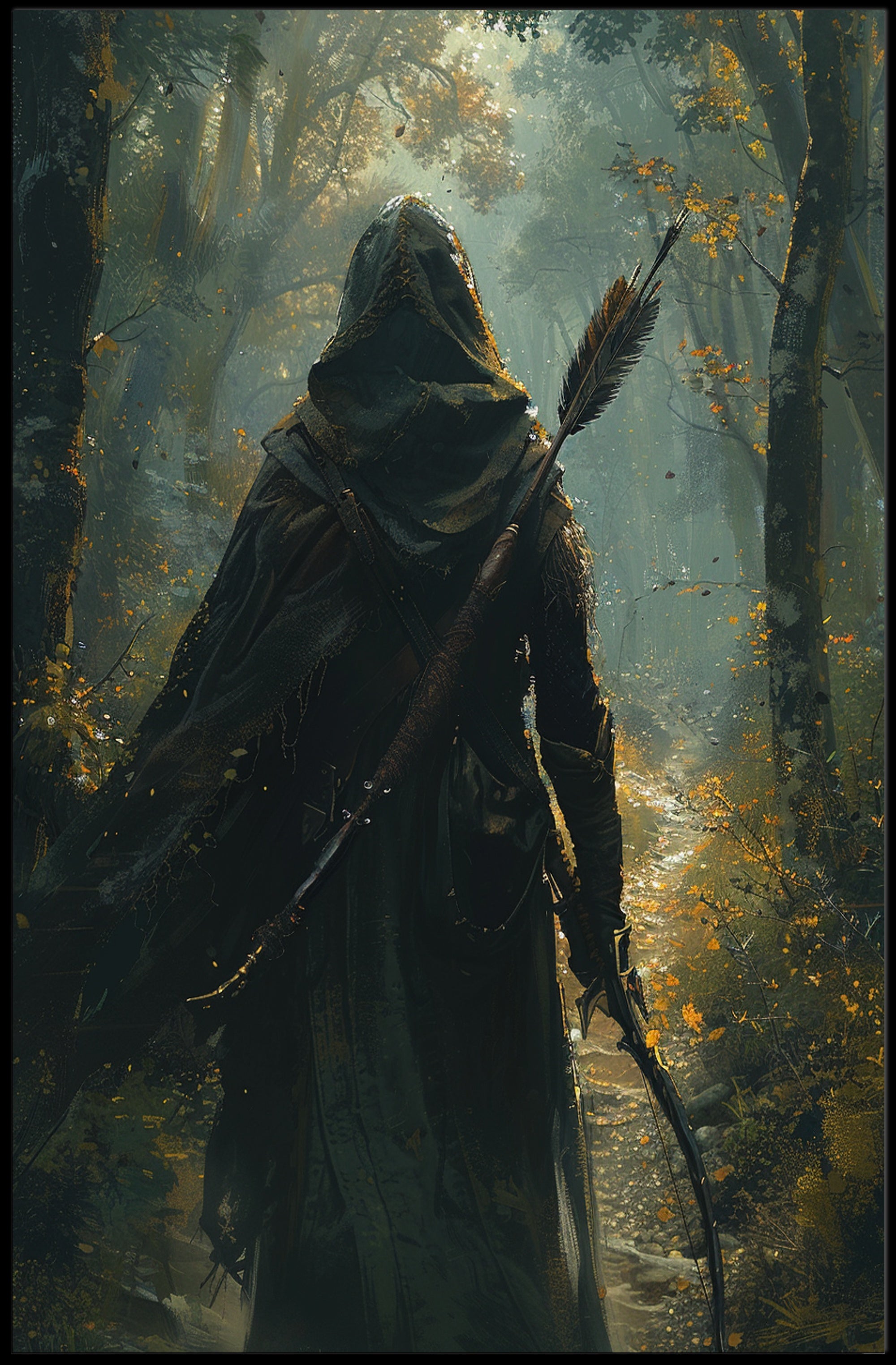 Mystical Archer in Enchanted Forest Fantasy or Mythology Poster PosterGoat