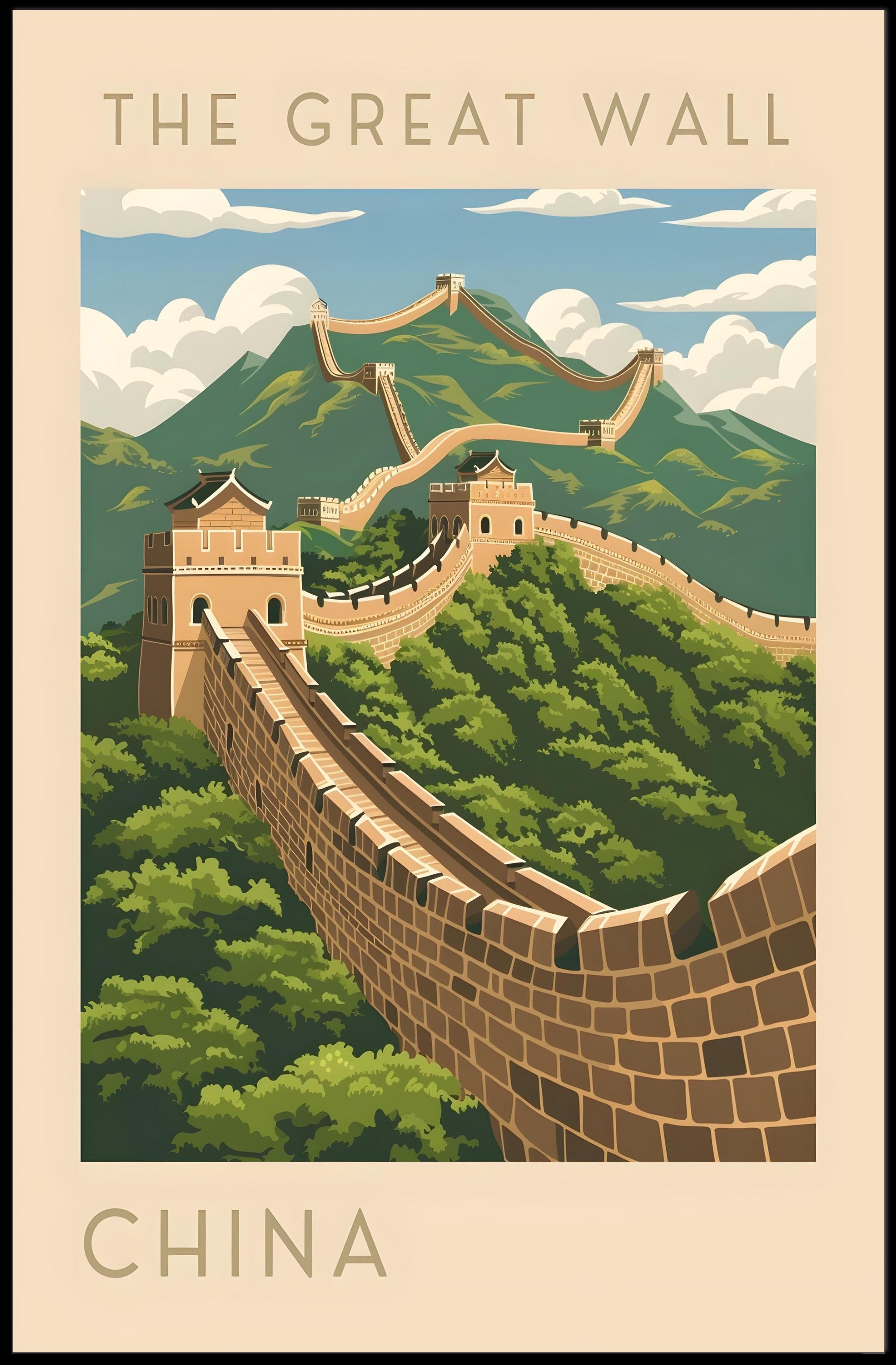 The Great Wall of China Travel Scenic Poster