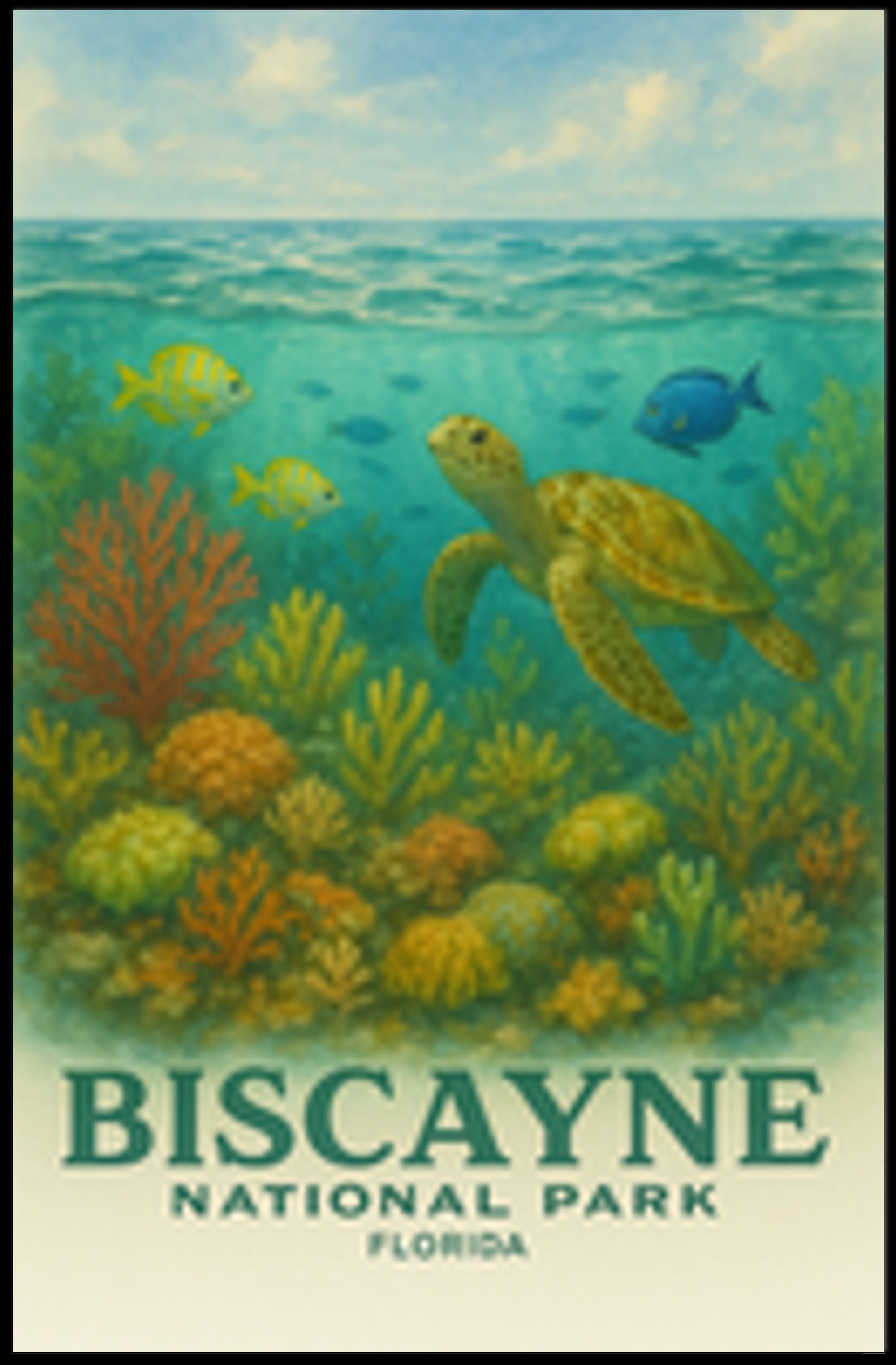 Biscayne National Park Travel Poster Print