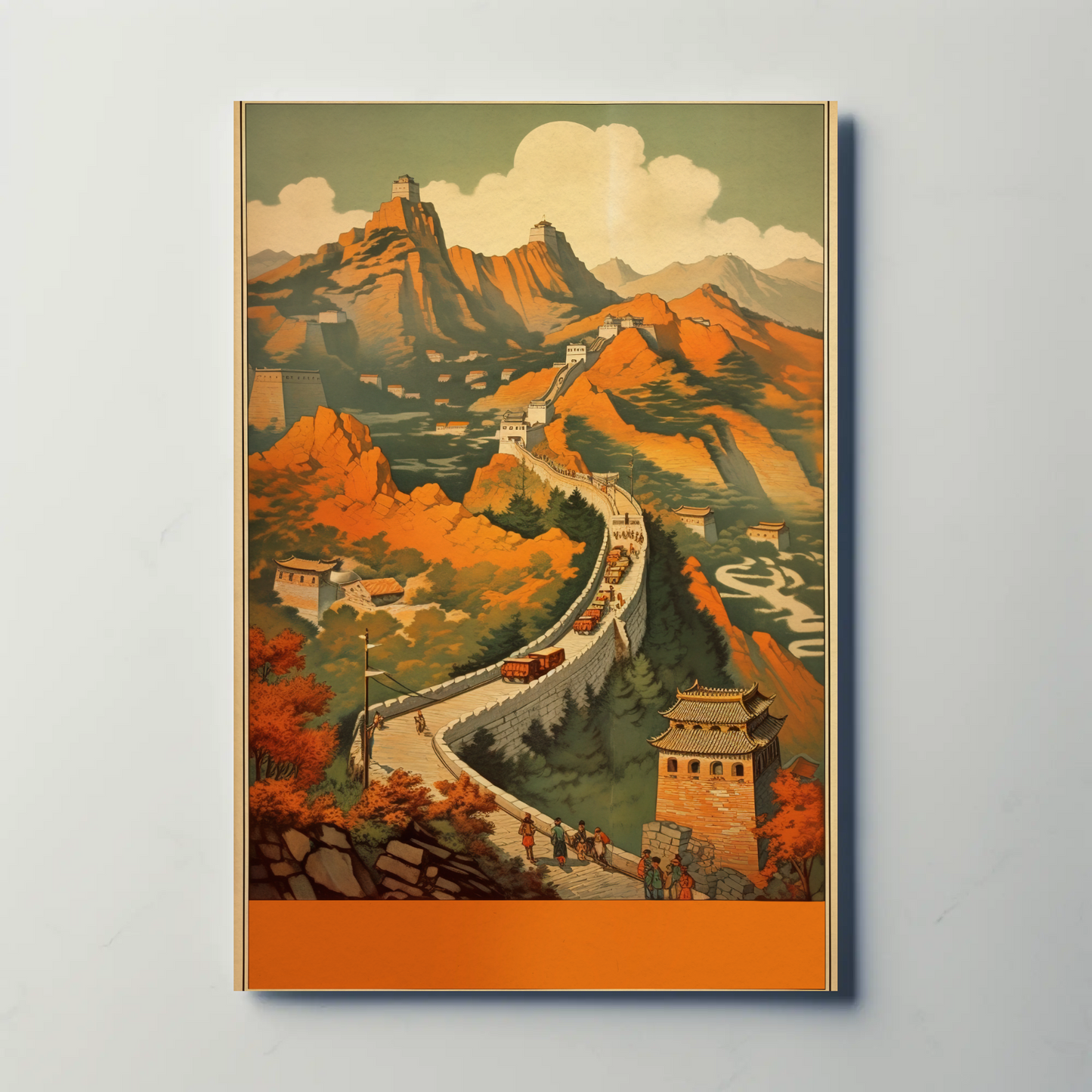 Great Wall Of China Historic Autumn Travel Poster